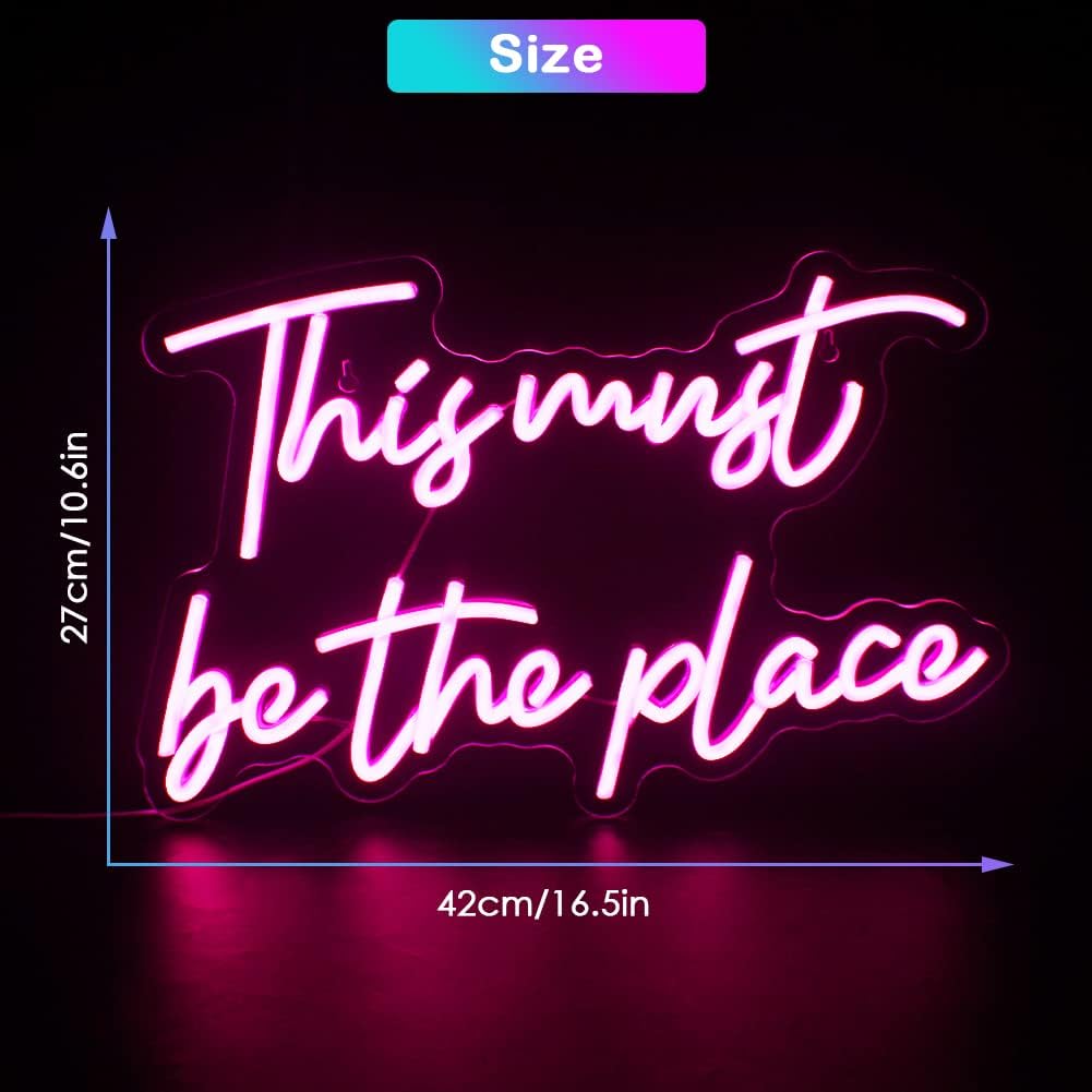 This Must Be The Place LED Neon Sign – Aesthetic Wall Decor for Home & Business