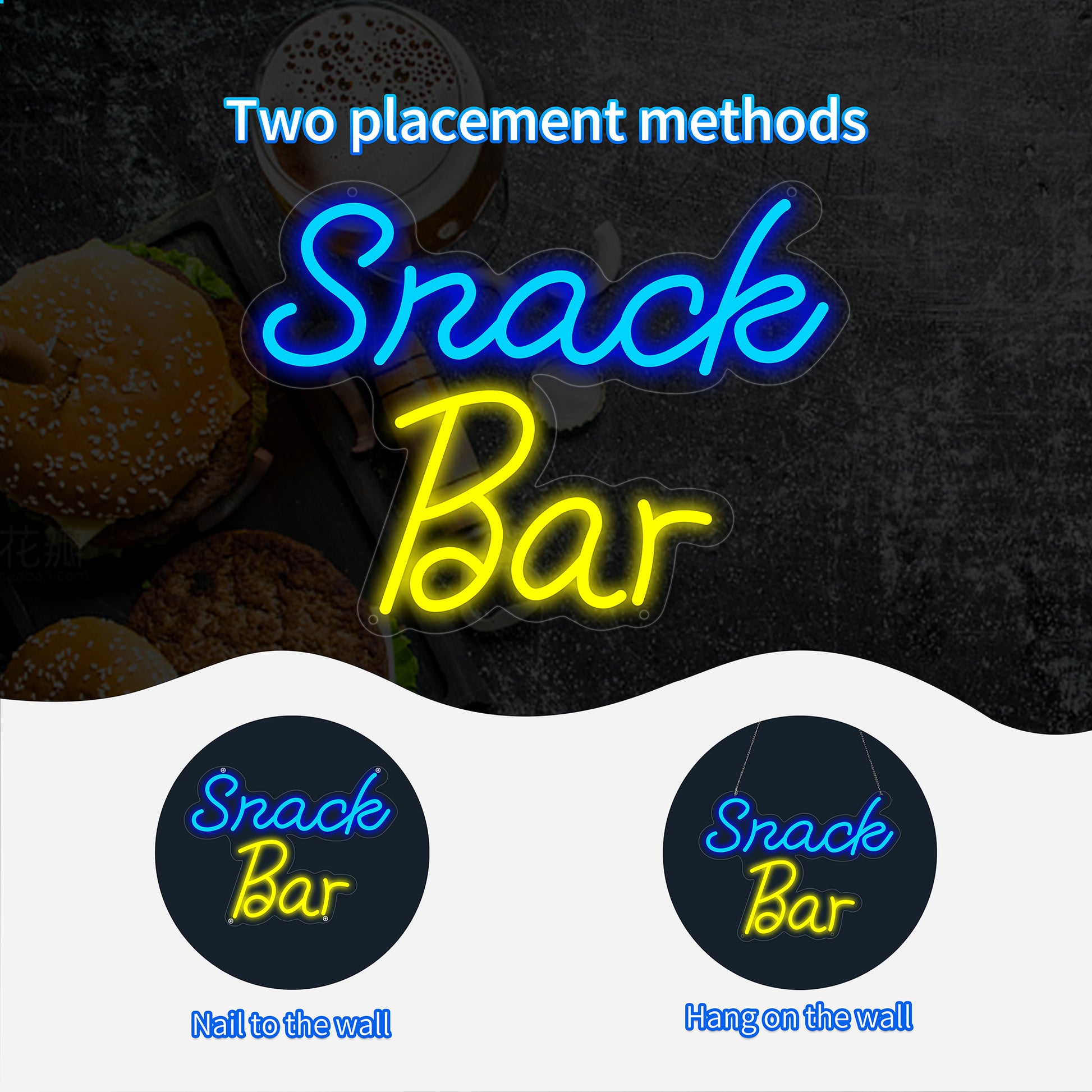 Snack bar Neon Signs for Wall Decor, Barber Neon Lights Led Business Signs Suitable for Hair Salon Barber Art Decor Gift for Family, Friends and Boys, 16.73 * 10.4In - Deen neon