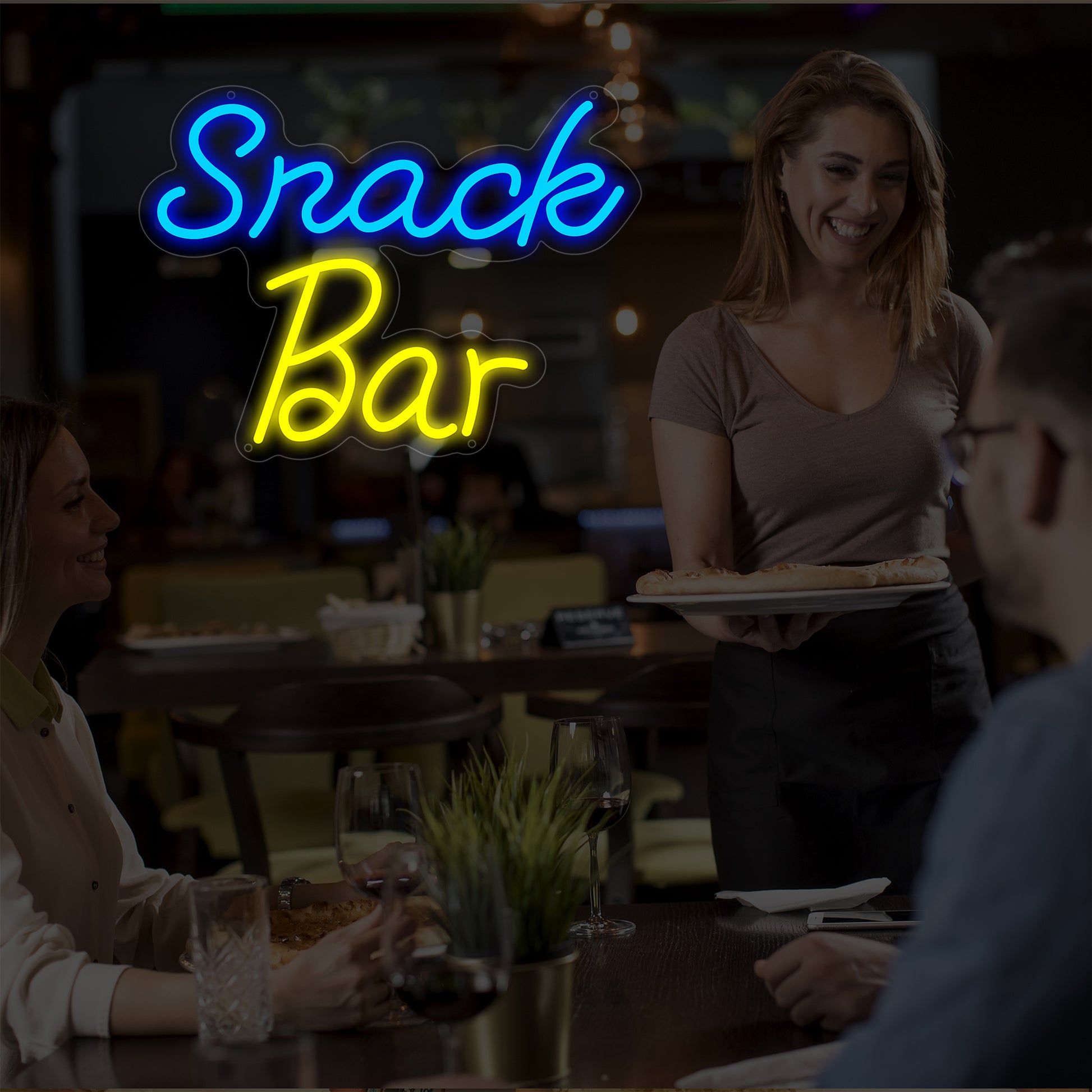 Snack bar Neon Signs for Wall Decor, Barber Neon Lights Led Business Signs Suitable for Hair Salon Barber Art Decor Gift for Family, Friends and Boys, 16.73 * 10.4In - Deen neon