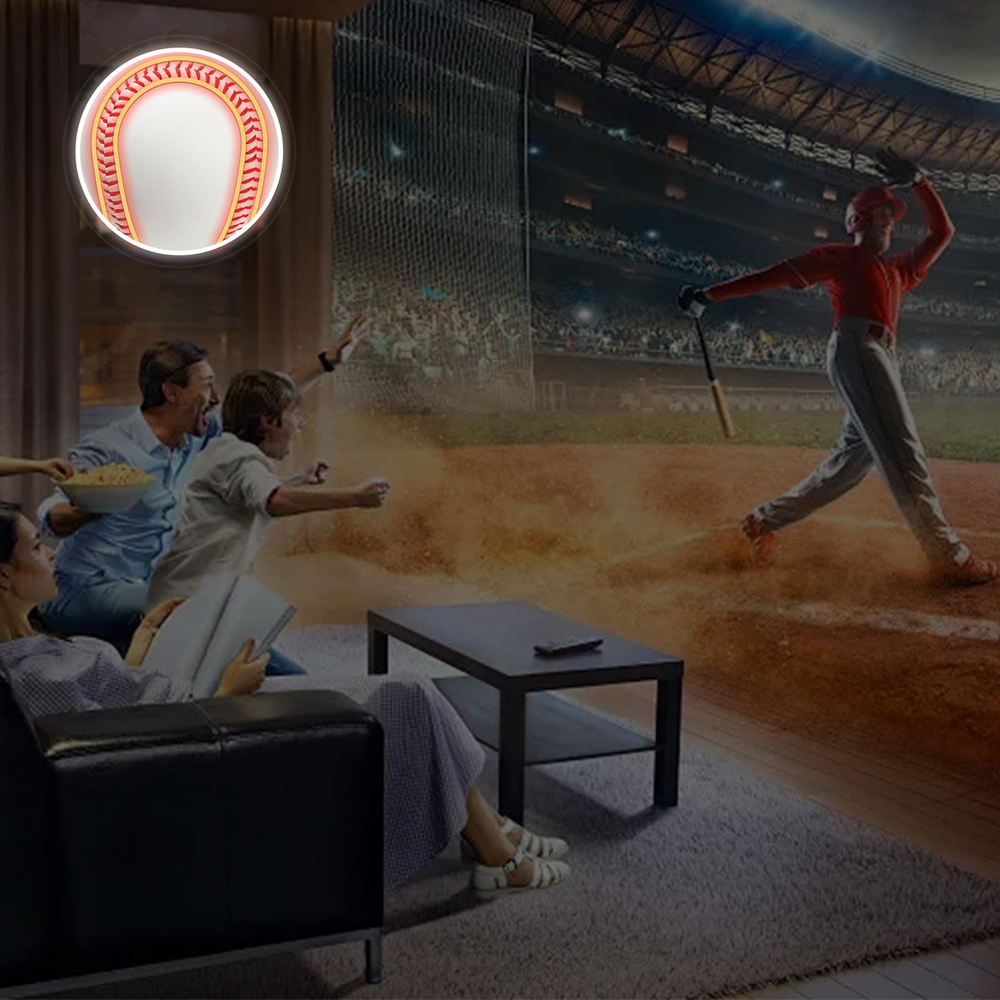 Baseball Neon Sign for Wall Decor,Kids USB Powered Baseball Led Sign, Reusable Baseball Light Up Sign for Boys and Girls, Light Up Sign for Bedroom and Livingroom - Deen neon