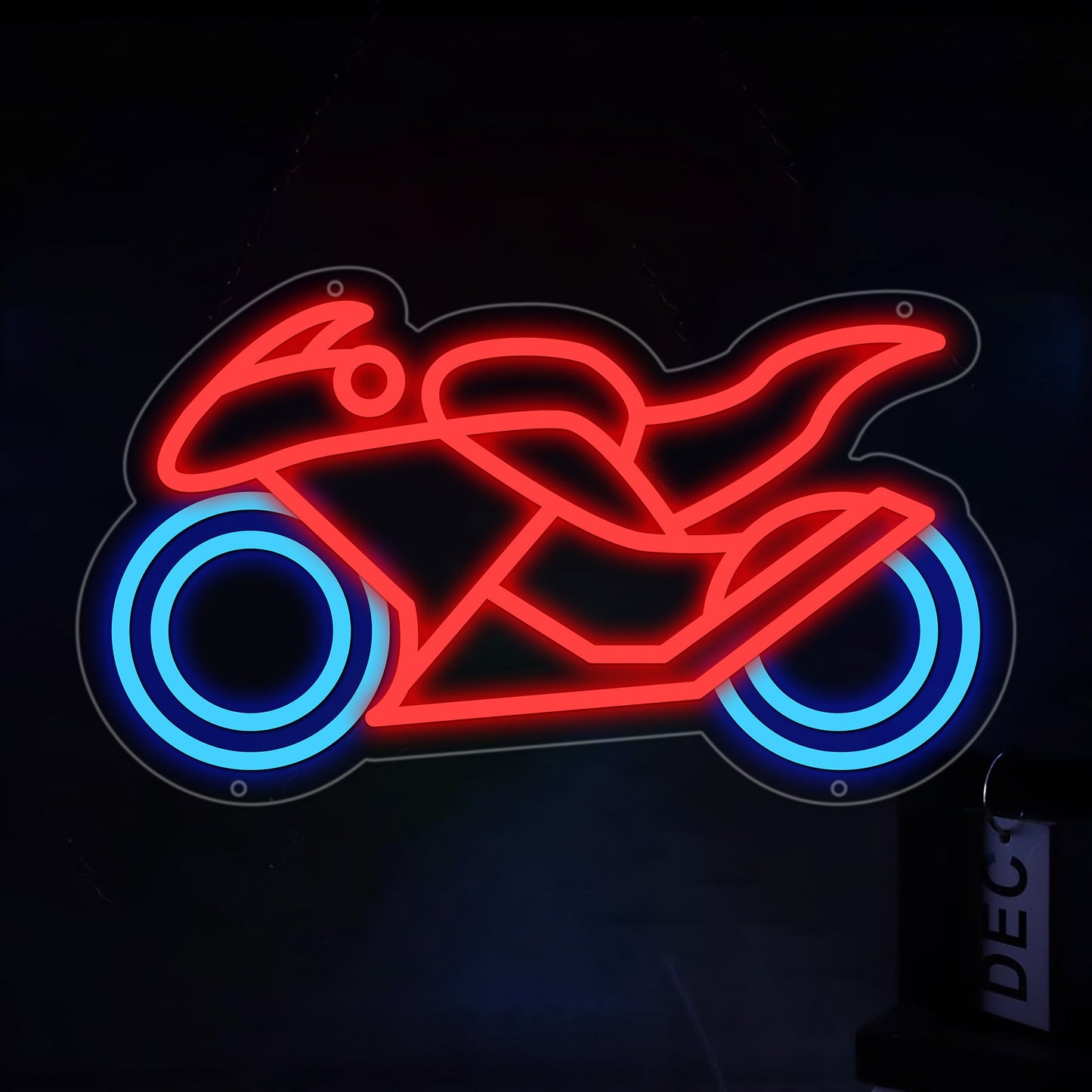 Motor Neon Signs for Wall Decor Poker Teens Led Neon Light Blue White Usb Light Sign for Bedroom Casino Bar Hotel Play Room Birthday Party Decor - Deen neon