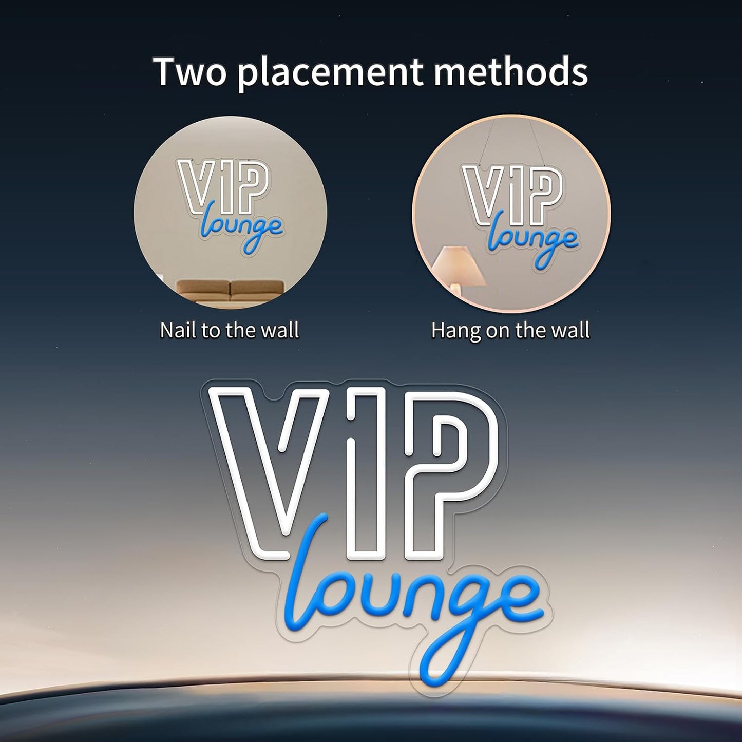 VIP Lounge Neon Signs for Wall Decor, VIP Neon Lights Signs for Room Decor, Led Light Up Sign with USB Powered for Bar, Hotel, Cafe, VIP Room, Home Decoration - Deen neon