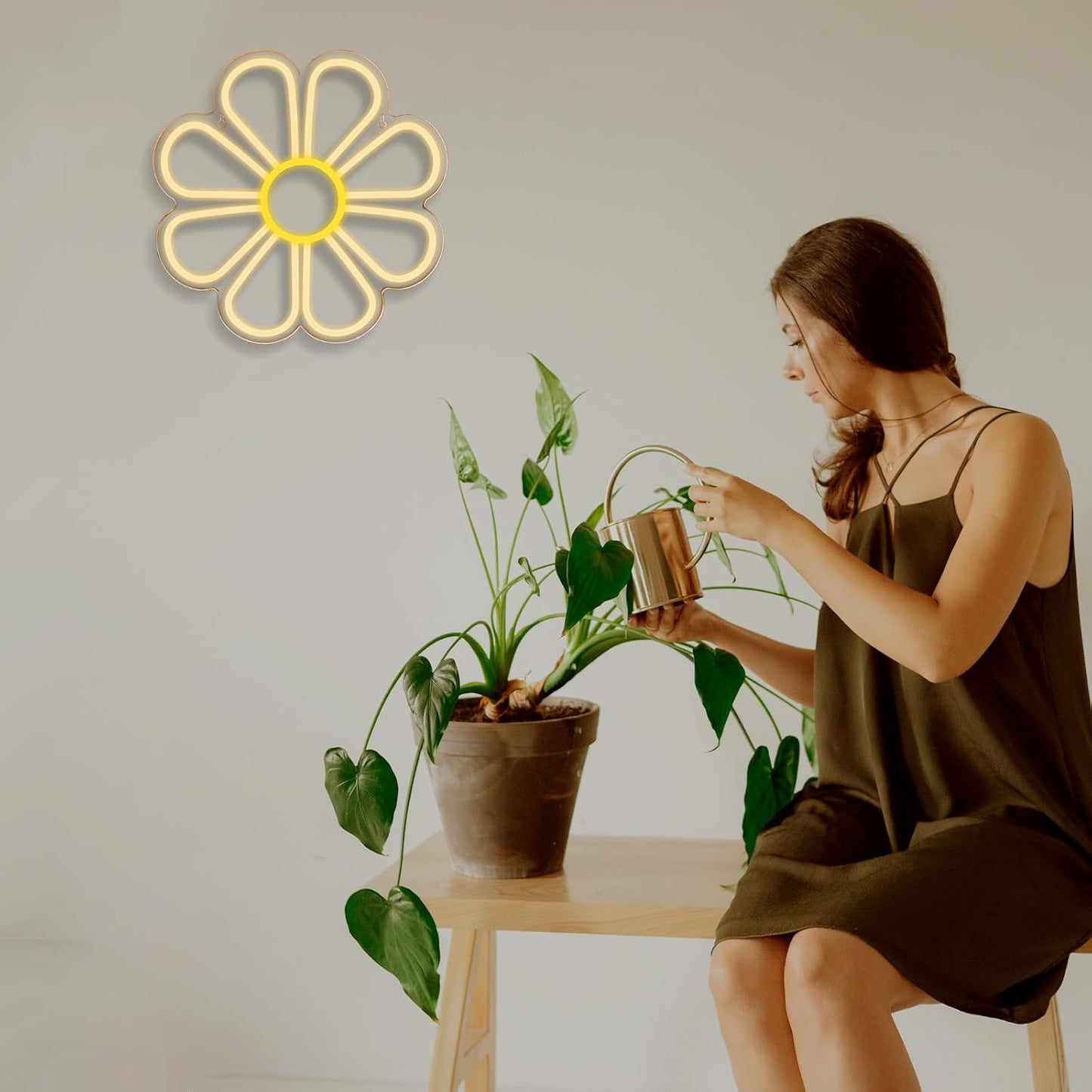 8-Petal Flower Neon Sign - LED Daisy Light for Aesthetic & Cozy Wall Decor - Deen neon