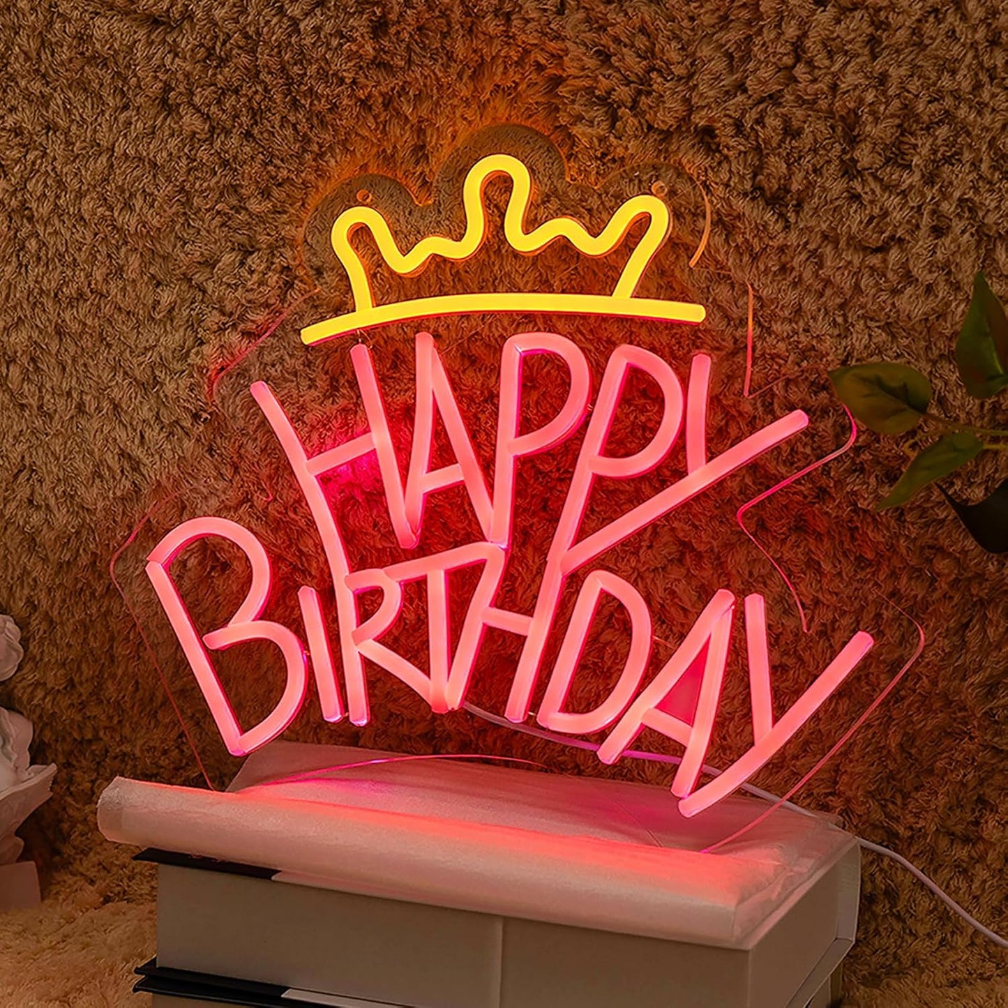 Happy Birthday Neon Sign for Wall Decor,Kids USB Powered Happy Birthday Led Sign, Reusable Happy Birthday Light Up Sign for Boys and Girls, Light Up Sign for Bedroom and Livingroom - Deen neon