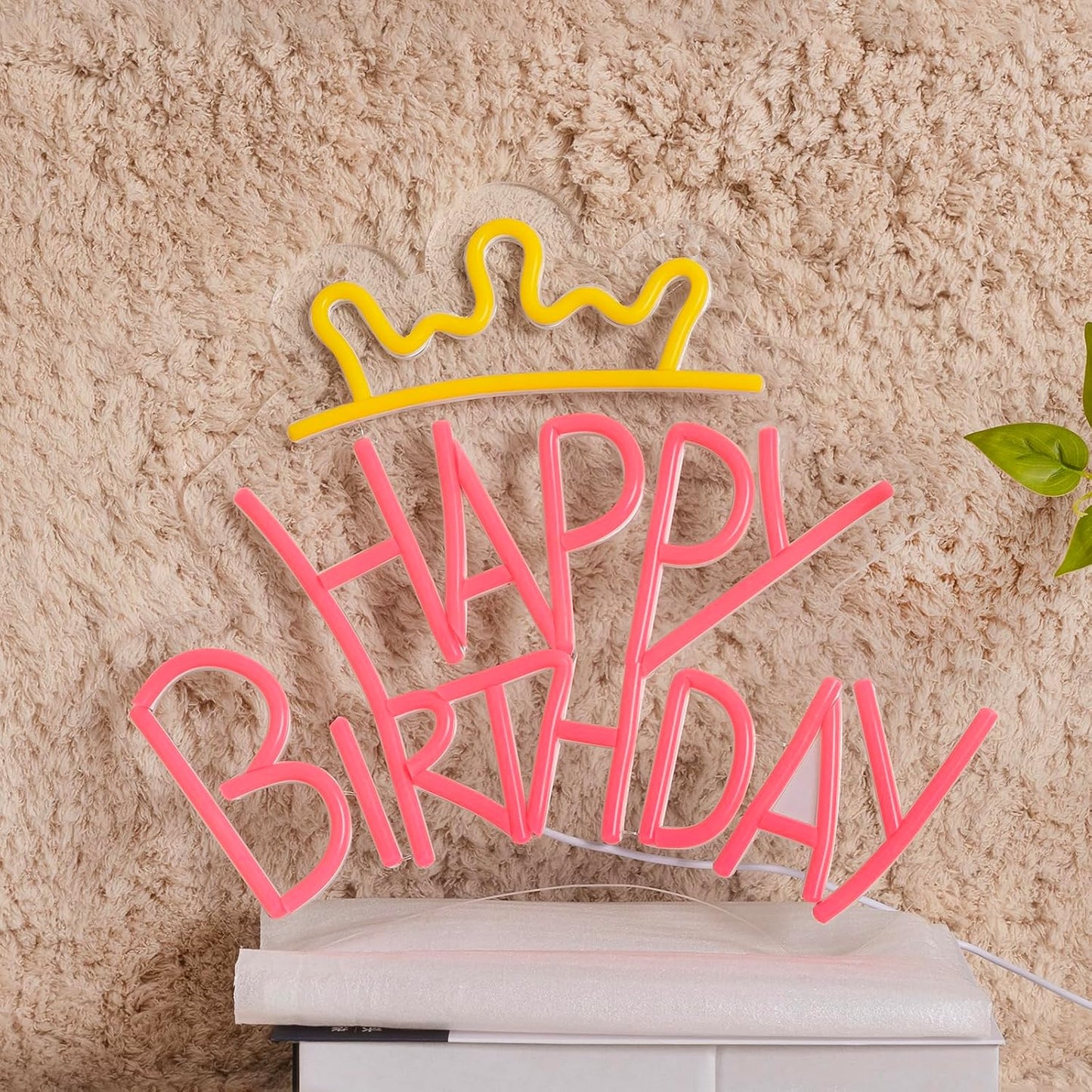 Happy Birthday Neon Sign for Wall Decor,Kids USB Powered Happy Birthday Led Sign, Reusable Happy Birthday Light Up Sign for Boys and Girls, Light Up Sign for Bedroom and Livingroom - Deen neon
