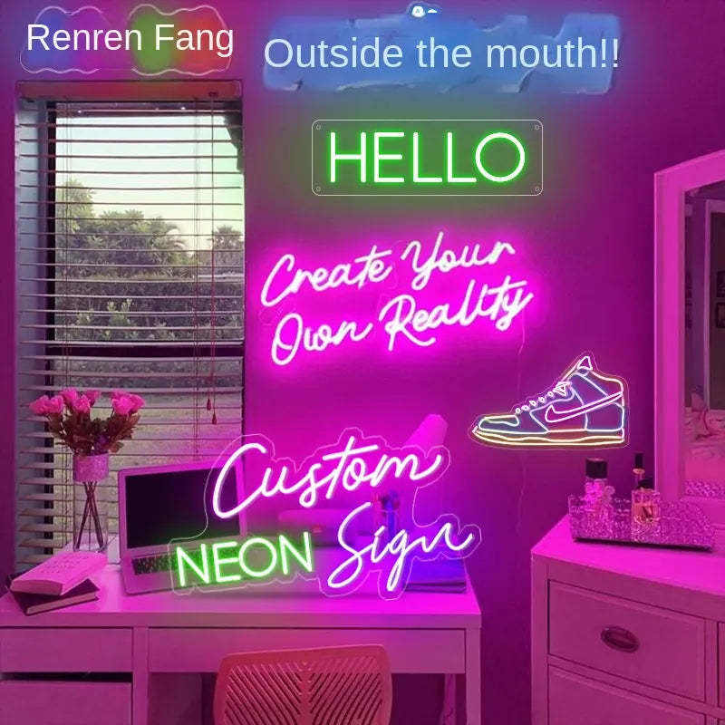 【Customized products,contact us】Customized RGB light-emitting diode neon sign for storefront lighting for commercial bars, stores, advertising, acrylic board display, store opening scene, landscape. - Deen neon