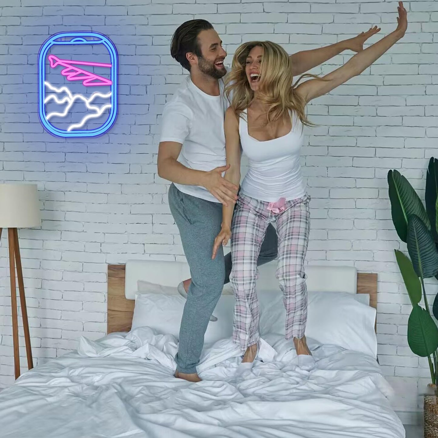Airplane Window View Neon Sign - LED Wall Light for Travel Lovers & Home Decor