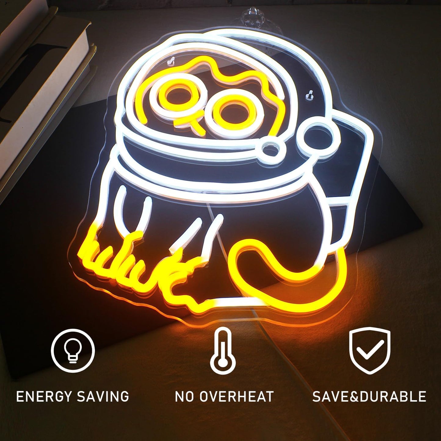Astronaut Cat Neon Sign – Fun LED Light for Home & Space Decor