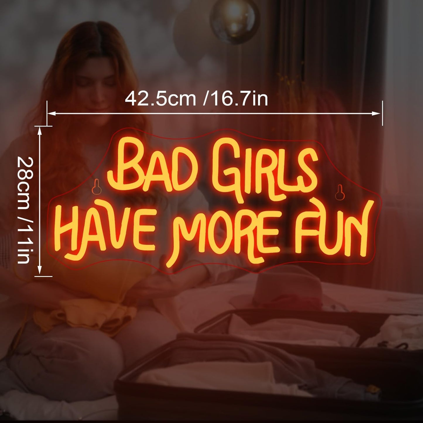 Bad Girls Have More Fun LED Neon Sign on acrylic backing – sassy wall decor