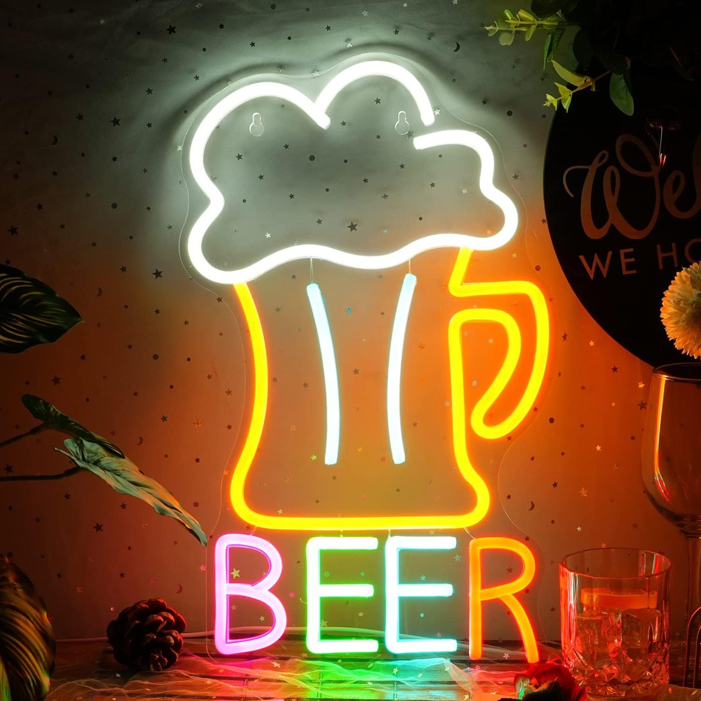 Beer Neon Sign - LED Bar Light for Beer Lovers, Pub & Man Cave Decor - Deen neon