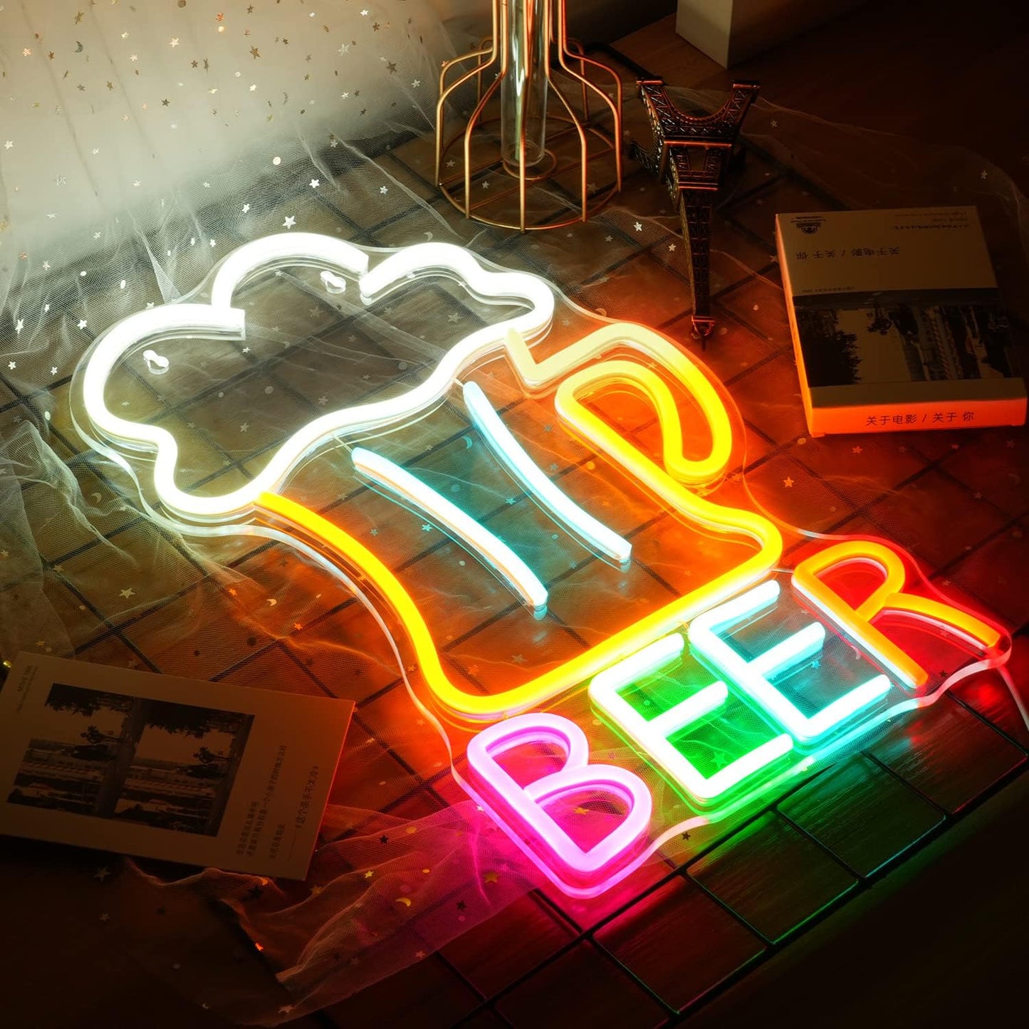 Beer Neon Sign - LED Bar Light for Beer Lovers, Pub & Man Cave Decor - Deen neon