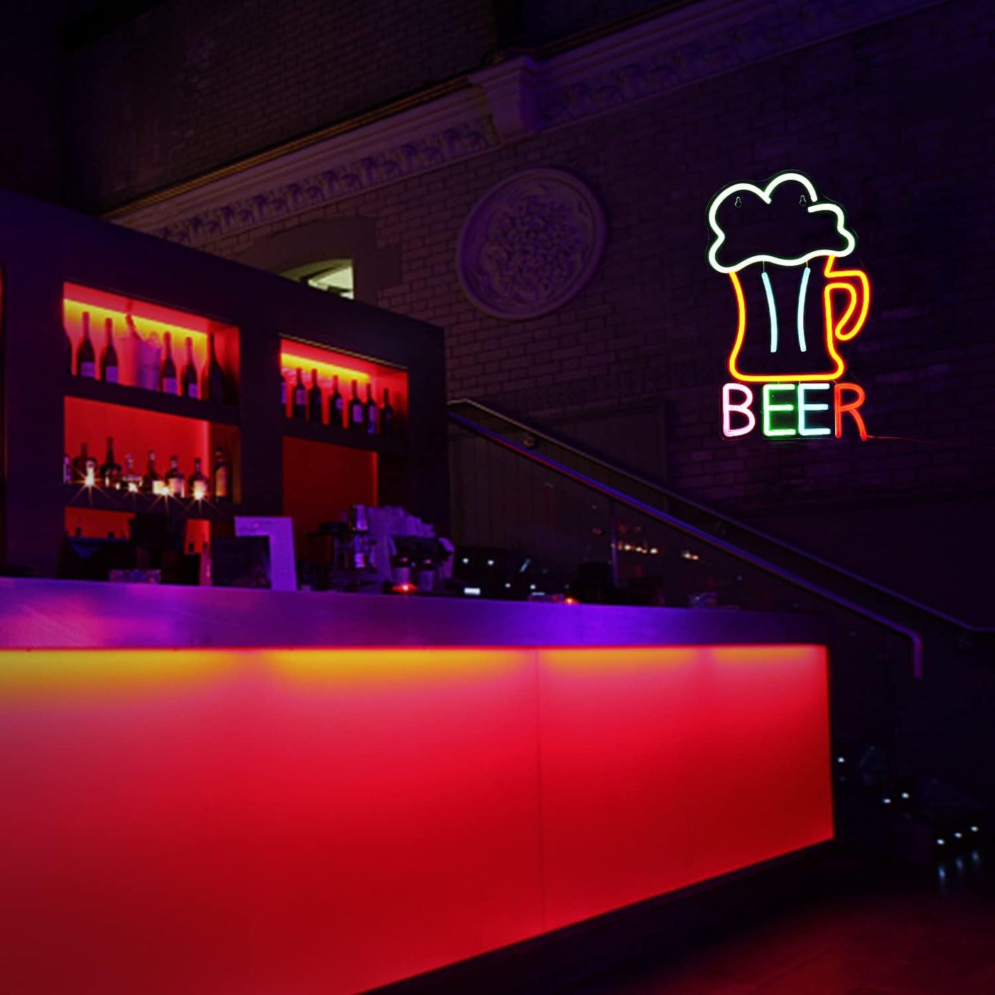 Beer Neon Sign - LED Bar Light for Beer Lovers, Pub & Man Cave Decor - Deen neon