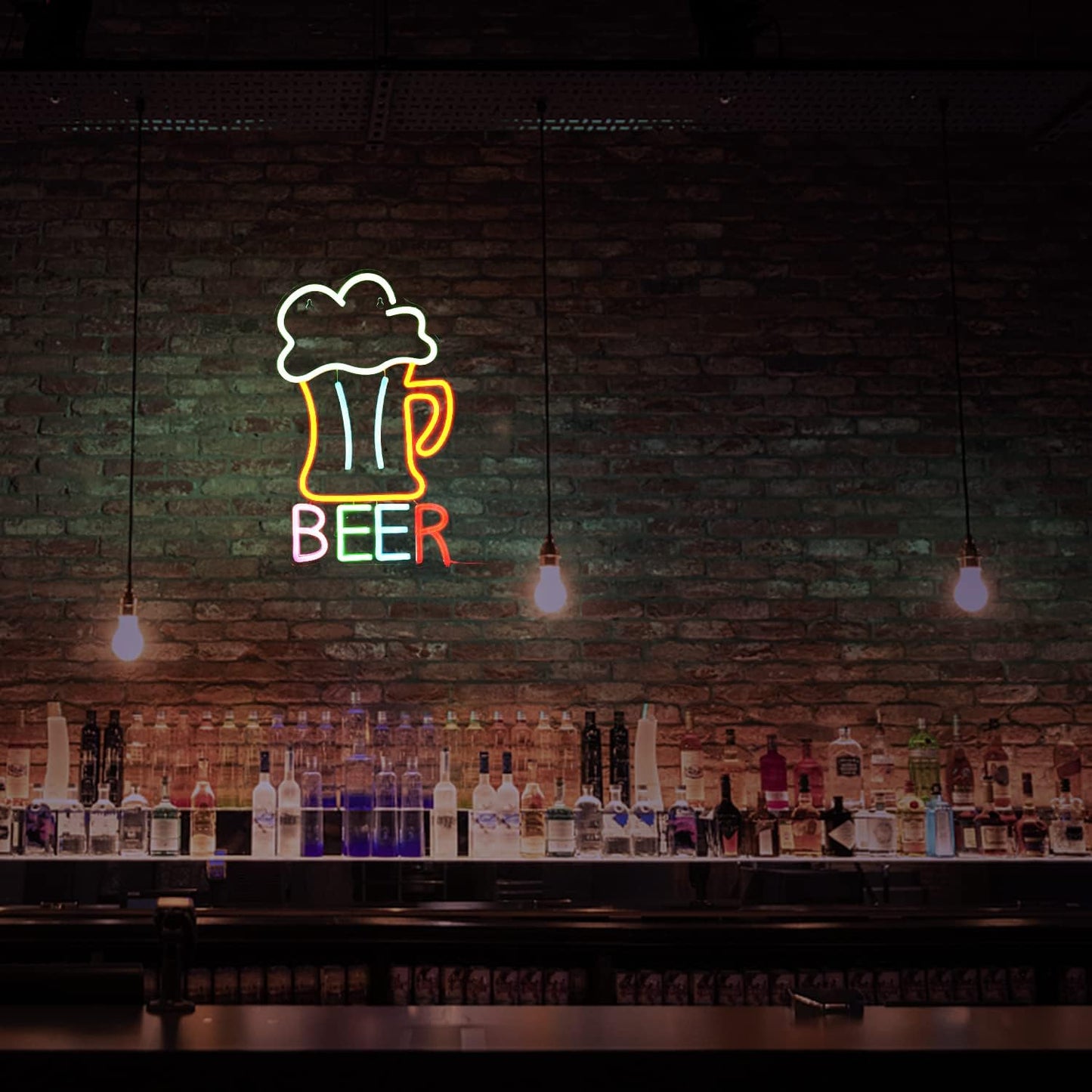 Beer Neon Sign - LED Bar Light for Beer Lovers, Pub & Man Cave Decor - Deen neon