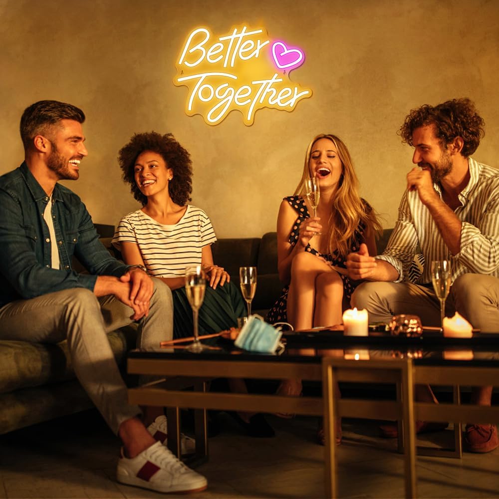 Better Together Neon Sign - LED Wall Light for Weddings & Home Decor