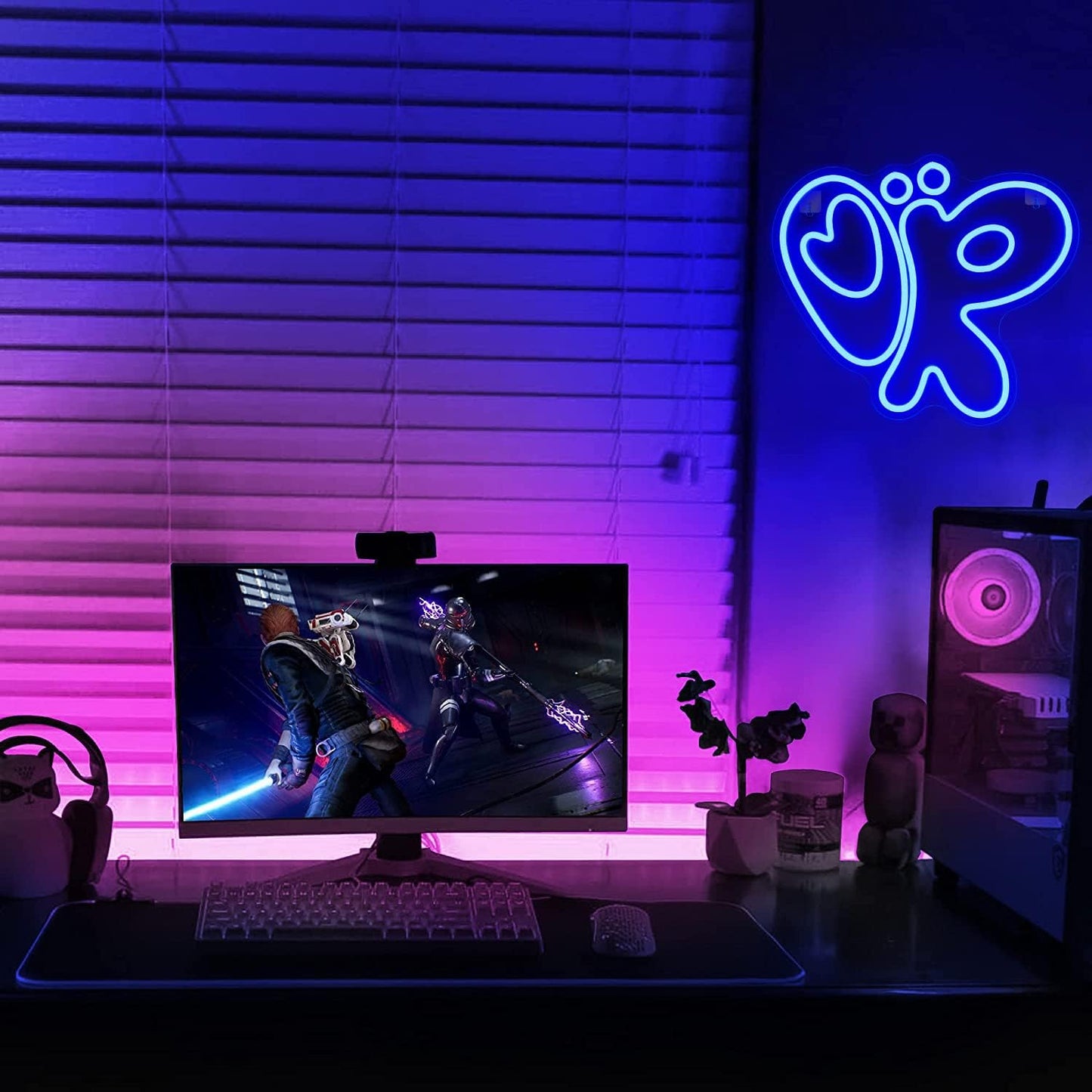 Blue Snail Neon Sign - OK Hand Gesture LED Wall Light for Bedroom & Cafe Decor - Deen neon