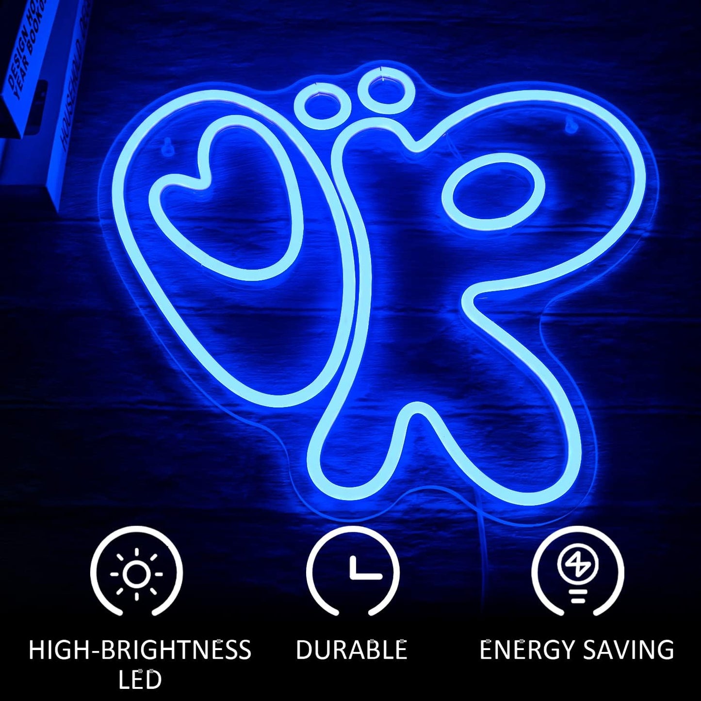 Blue Snail Neon Sign - OK Hand Gesture LED Wall Light for Bedroom & Cafe Decor - Deen neon