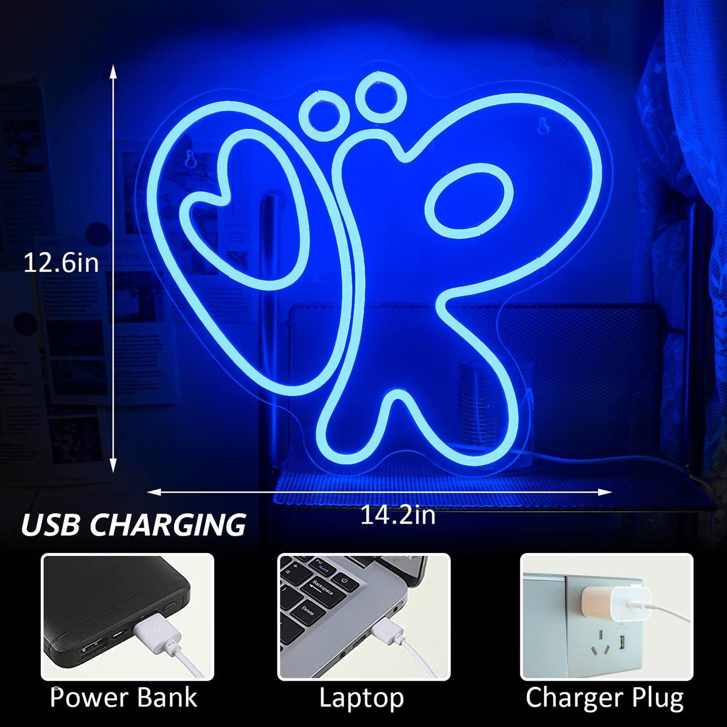 Blue Snail Neon Sign - OK Hand Gesture LED Wall Light for Bedroom & Cafe Decor - Deen neon