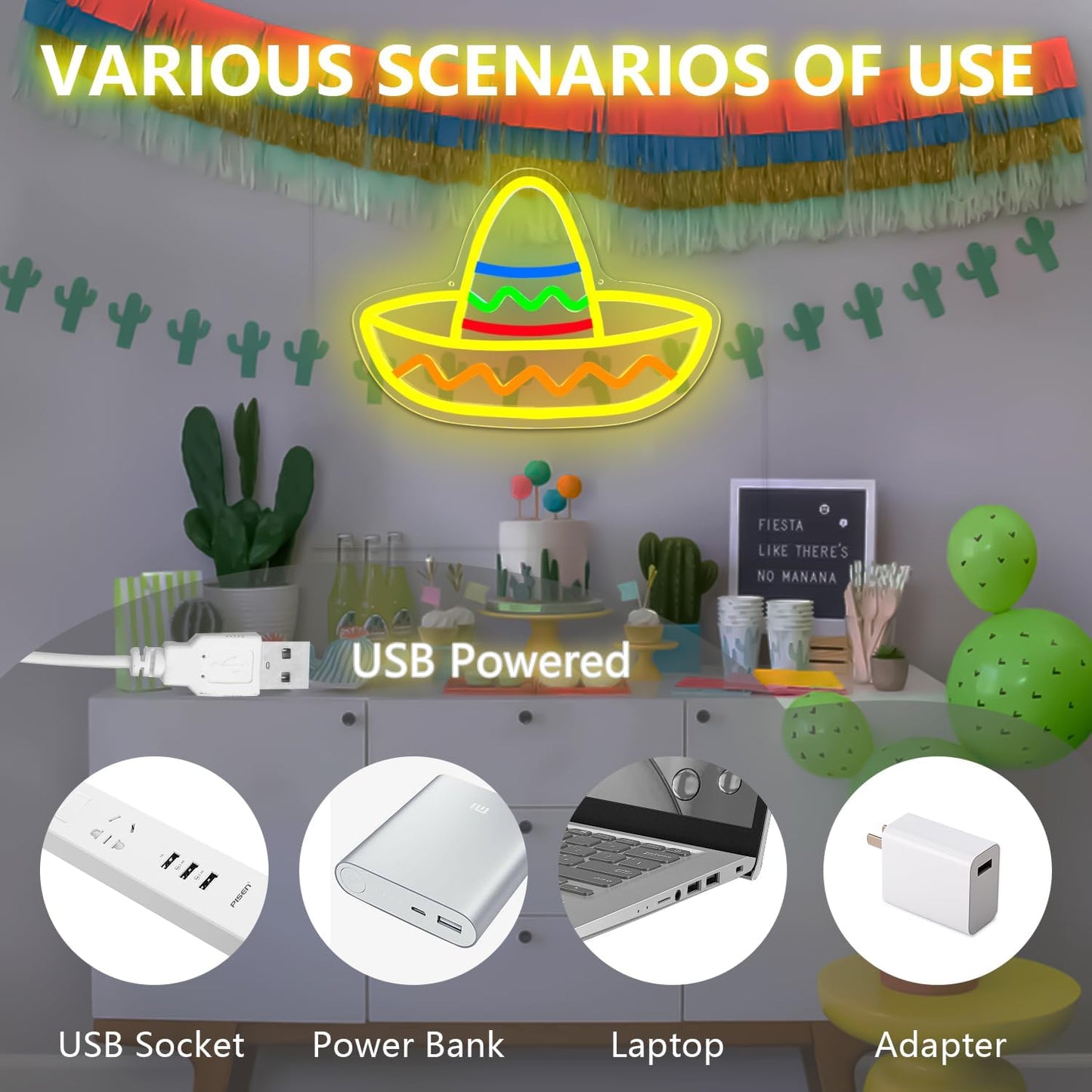Bolero hat neon sign – Stylish LED wall light for bar, party, or fashion decor