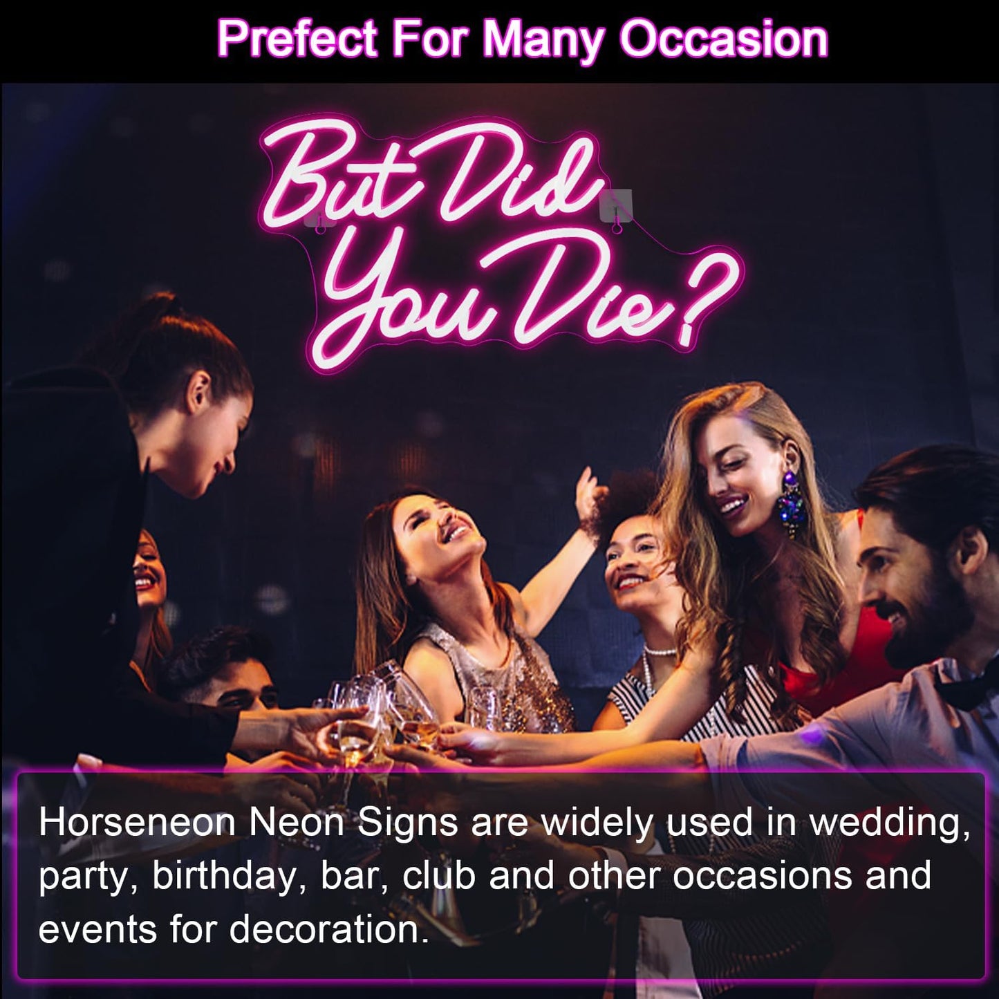 But Did You Die neon sign in pink LED, perfect for sass and humor wall decor