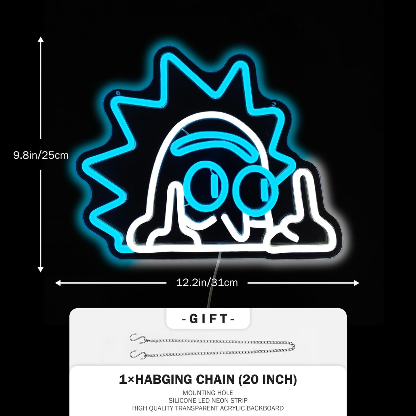 LED neon sign featuring a cartoon-style character with spiky hair showing two middle fingers, perfect for bold room decor