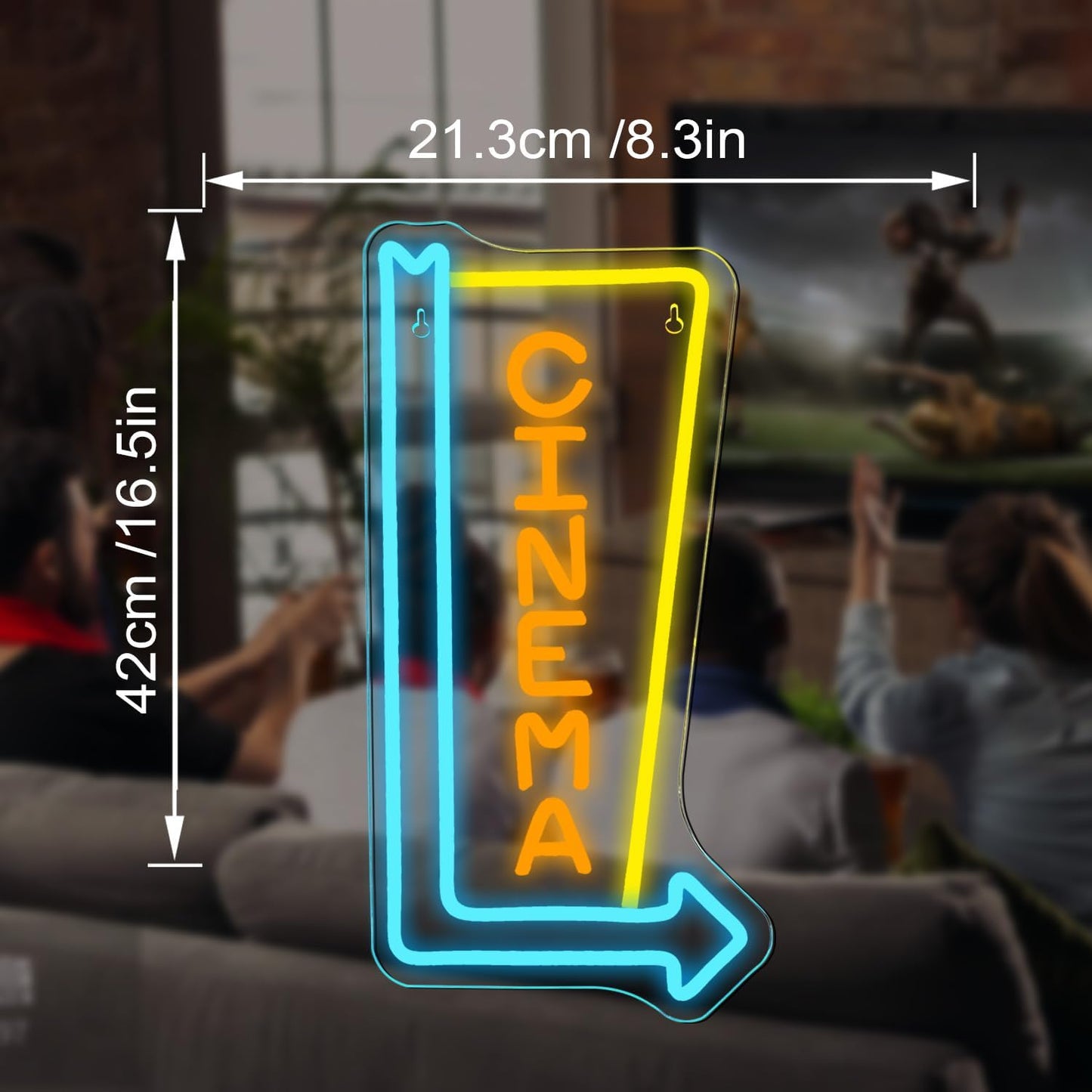 Cinema Arrow Neon Sign – Retro LED Movie Room Light