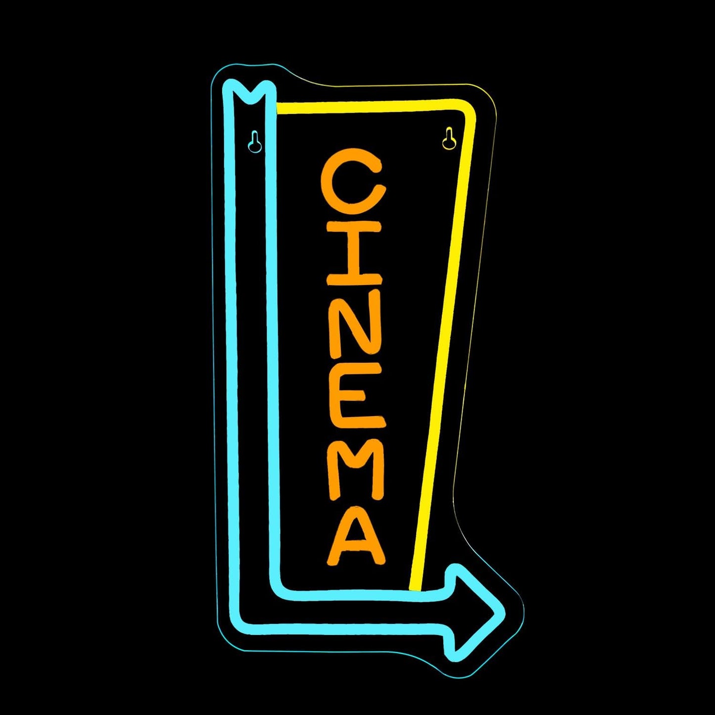 Cinema Arrow Neon Sign – Retro LED Movie Room Light