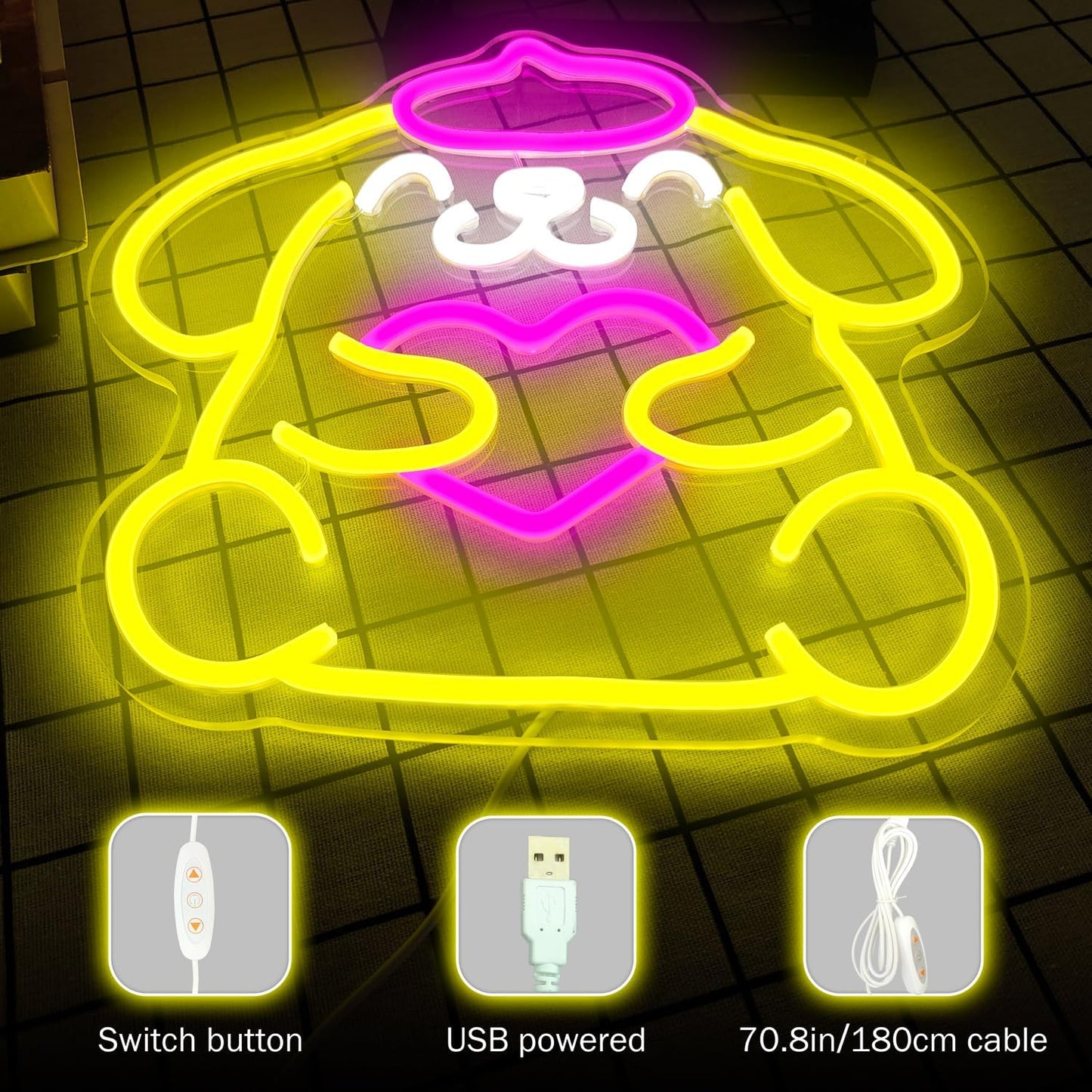 Cinnamoroll Inspired Cute Neon Sign – Adorable LED Wall Light for Bedroom or Anime Lover Gift