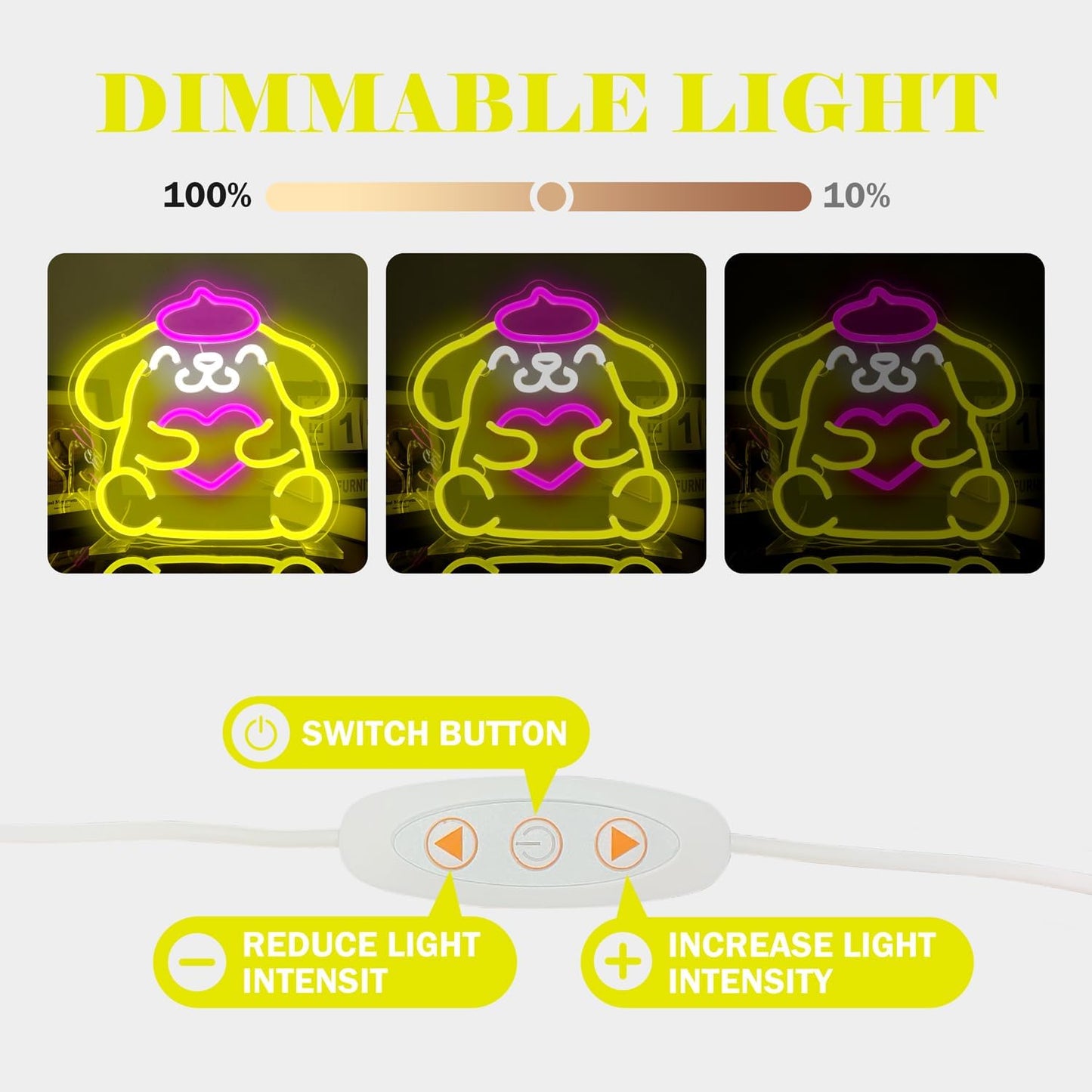 Cinnamoroll Inspired Cute Neon Sign – Adorable LED Wall Light for Bedroom or Anime Lover Gift