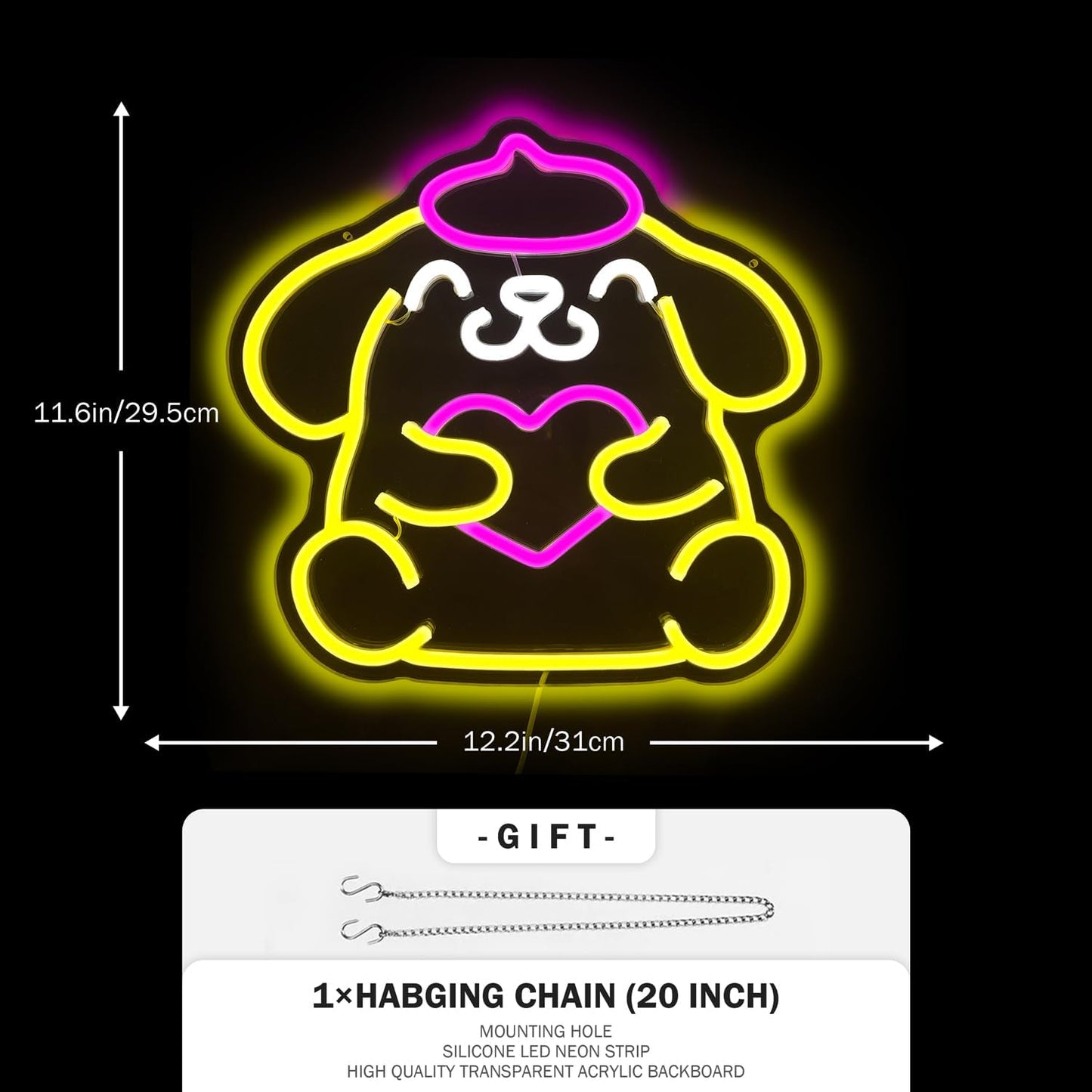 Cinnamoroll Inspired Cute Neon Sign – Adorable LED Wall Light for Bedroom or Anime Lover Gift