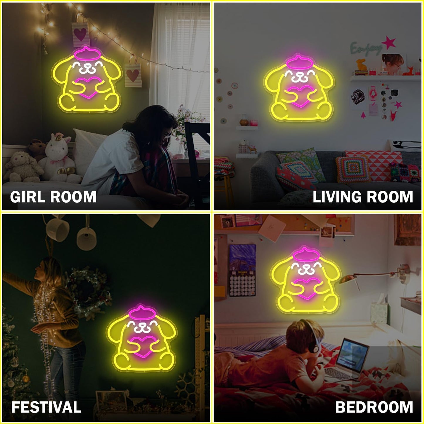 Cinnamoroll Inspired Cute Neon Sign – Adorable LED Wall Light for Bedroom or Anime Lover Gift