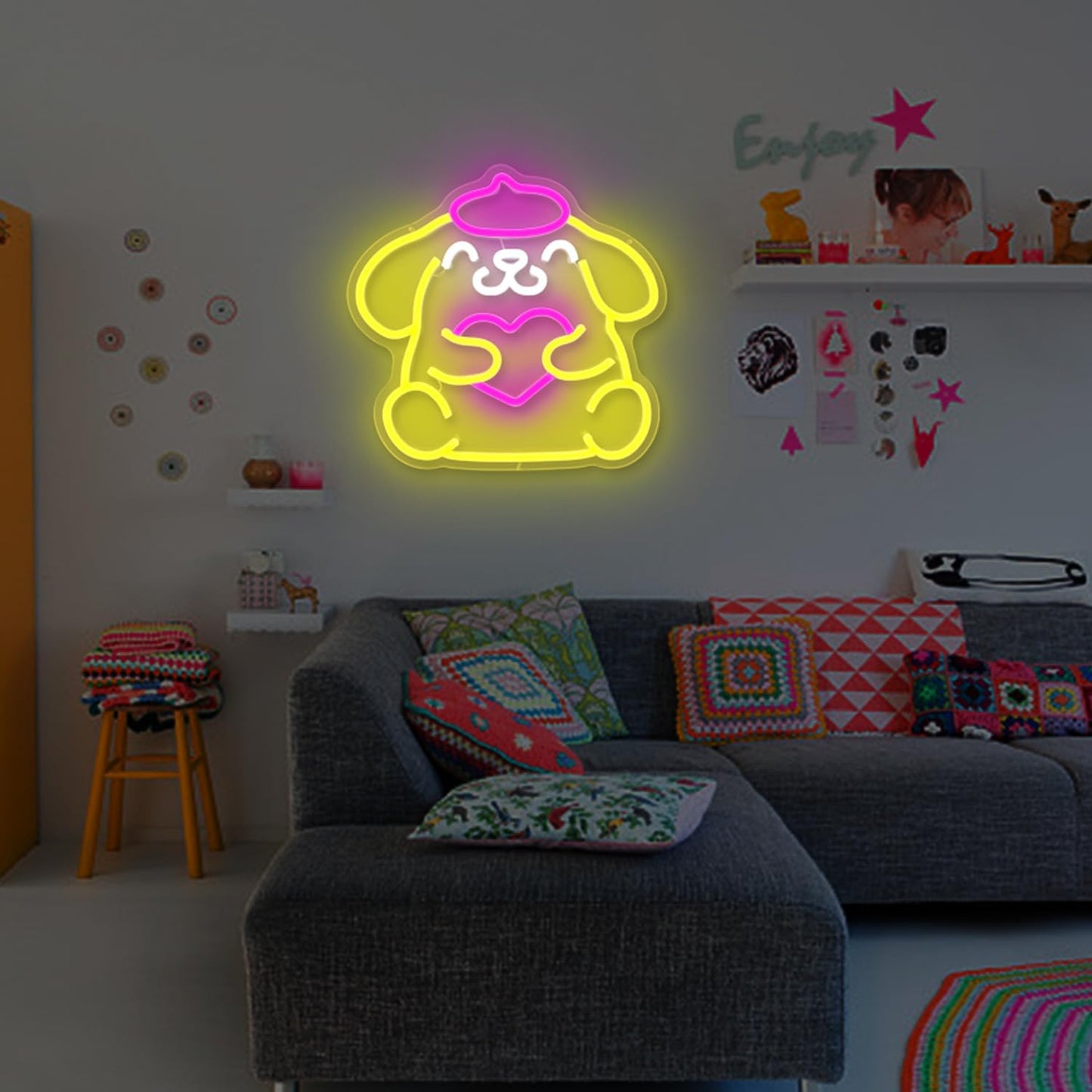 Cinnamoroll Inspired Cute Neon Sign – Adorable LED Wall Light for Bedroom or Anime Lover Gift