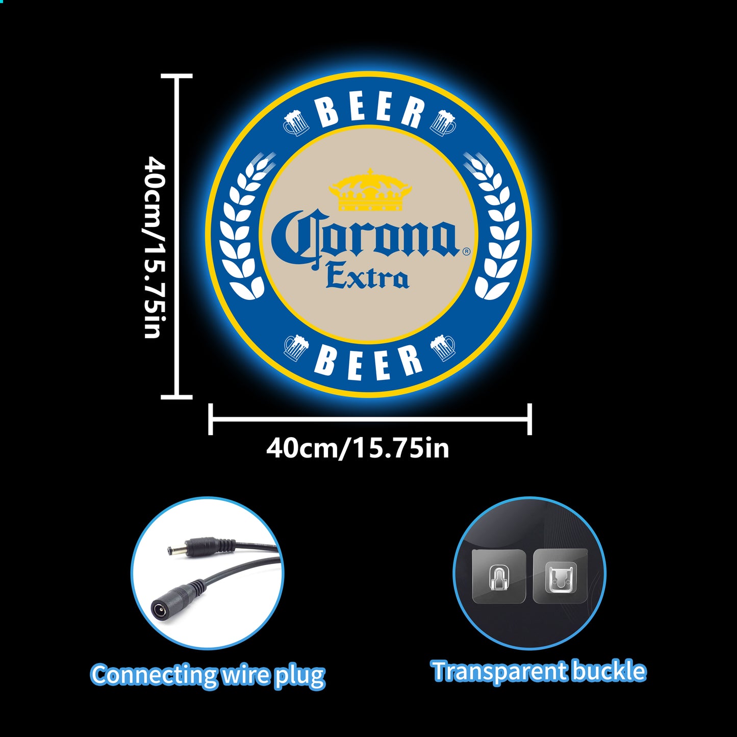 Corona Extra round LED neon sign wall light for bar and home décor