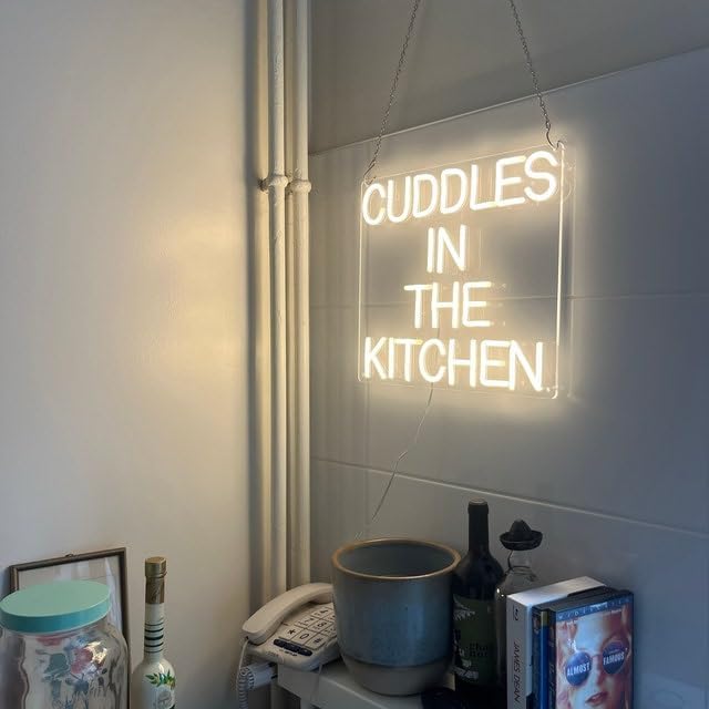 Cuddles in the Kitchen Neon Sign – Romantic LED Light for Cozy Home Vibes
