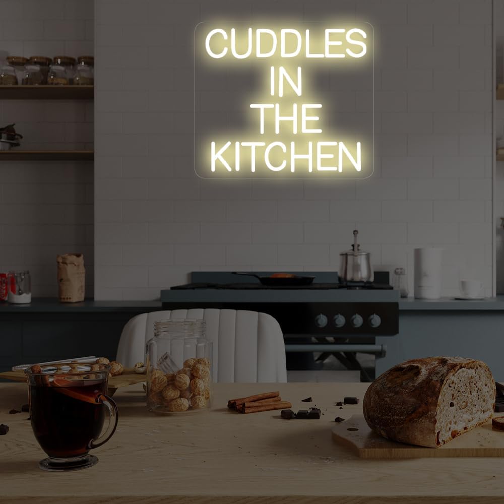 Cuddles in the Kitchen Neon Sign – Romantic LED Light for Cozy Home Vibes