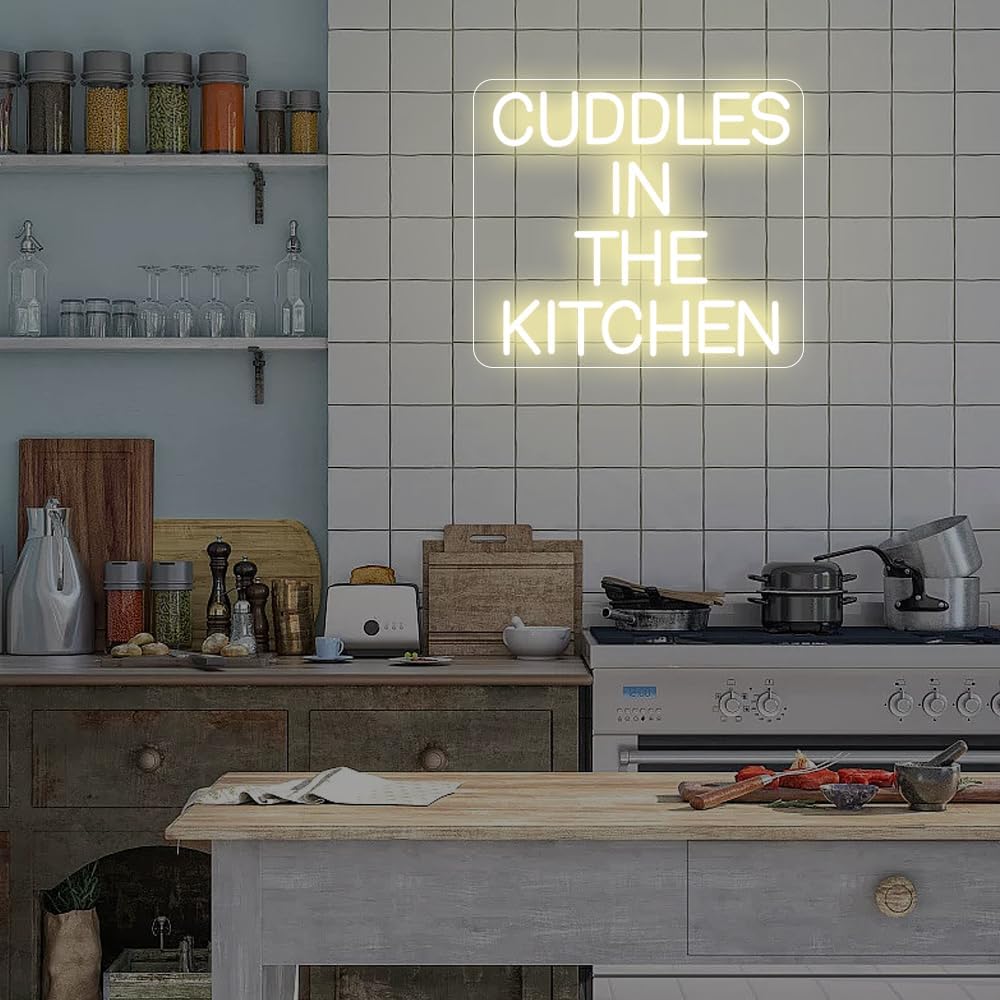 Cuddles in the Kitchen Neon Sign – Romantic LED Light for Cozy Home Vibes