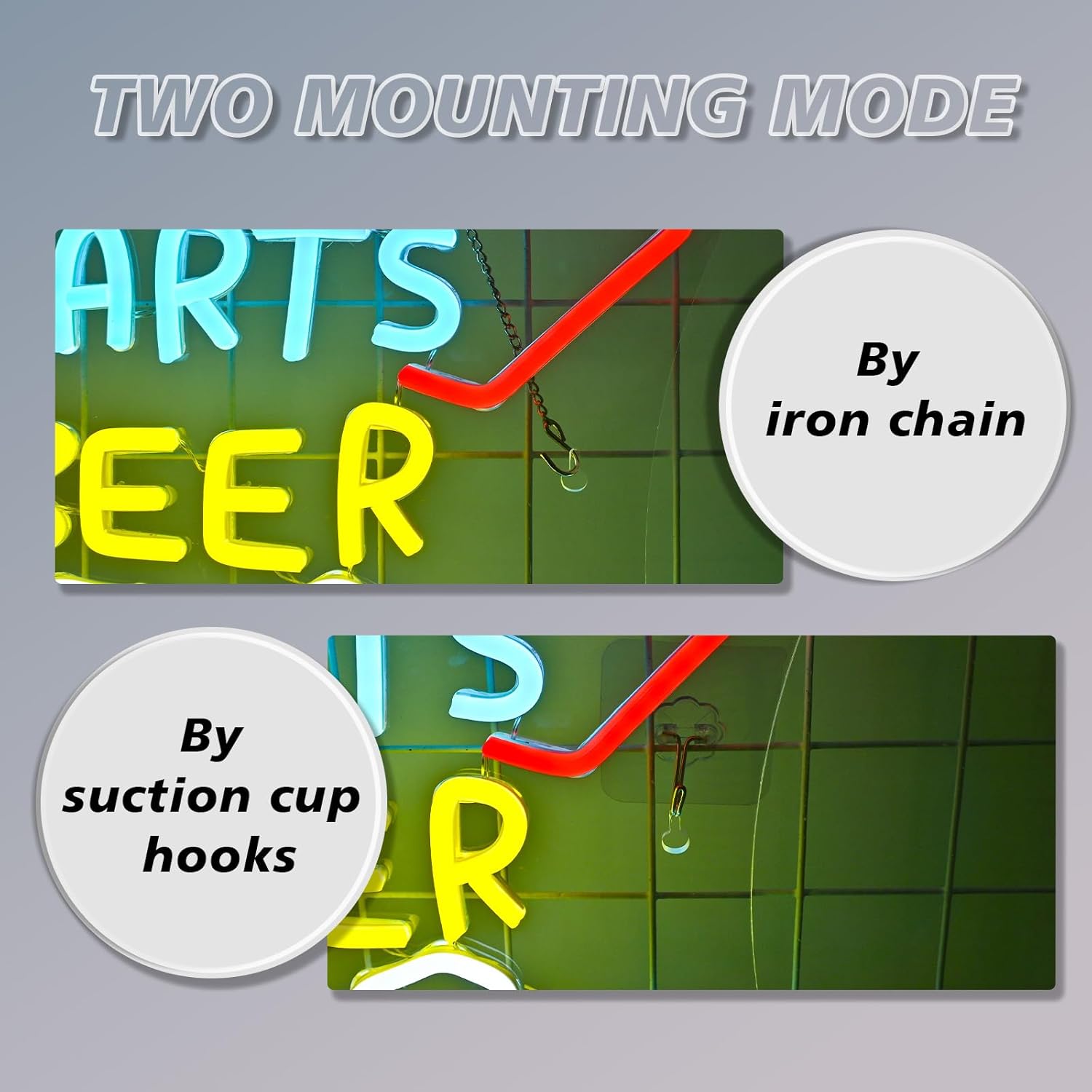 Darts and beer neon sign with LED clinking mugs for bar, game room, or pub decor