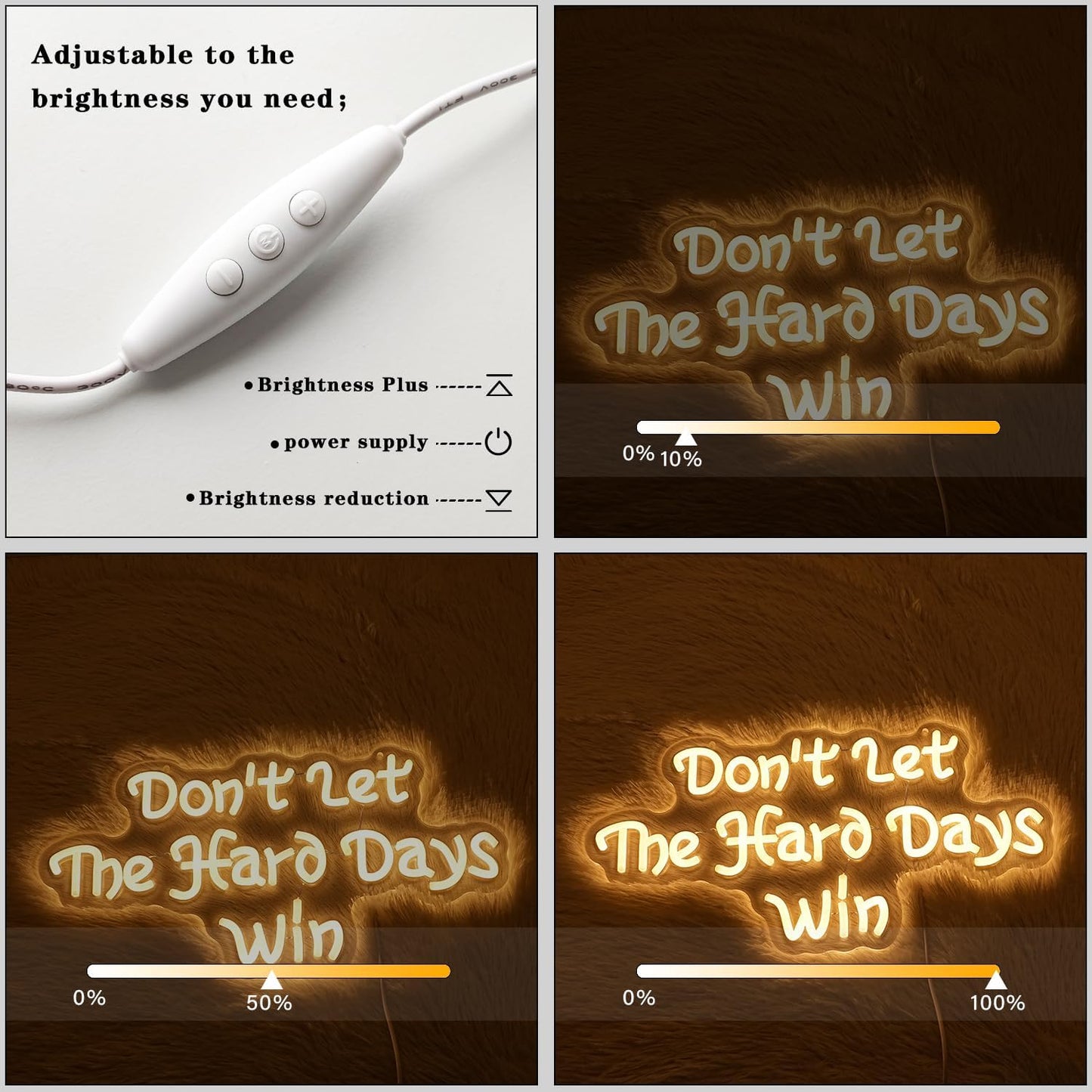 Don’t let the hare days win neon sign with red LED light