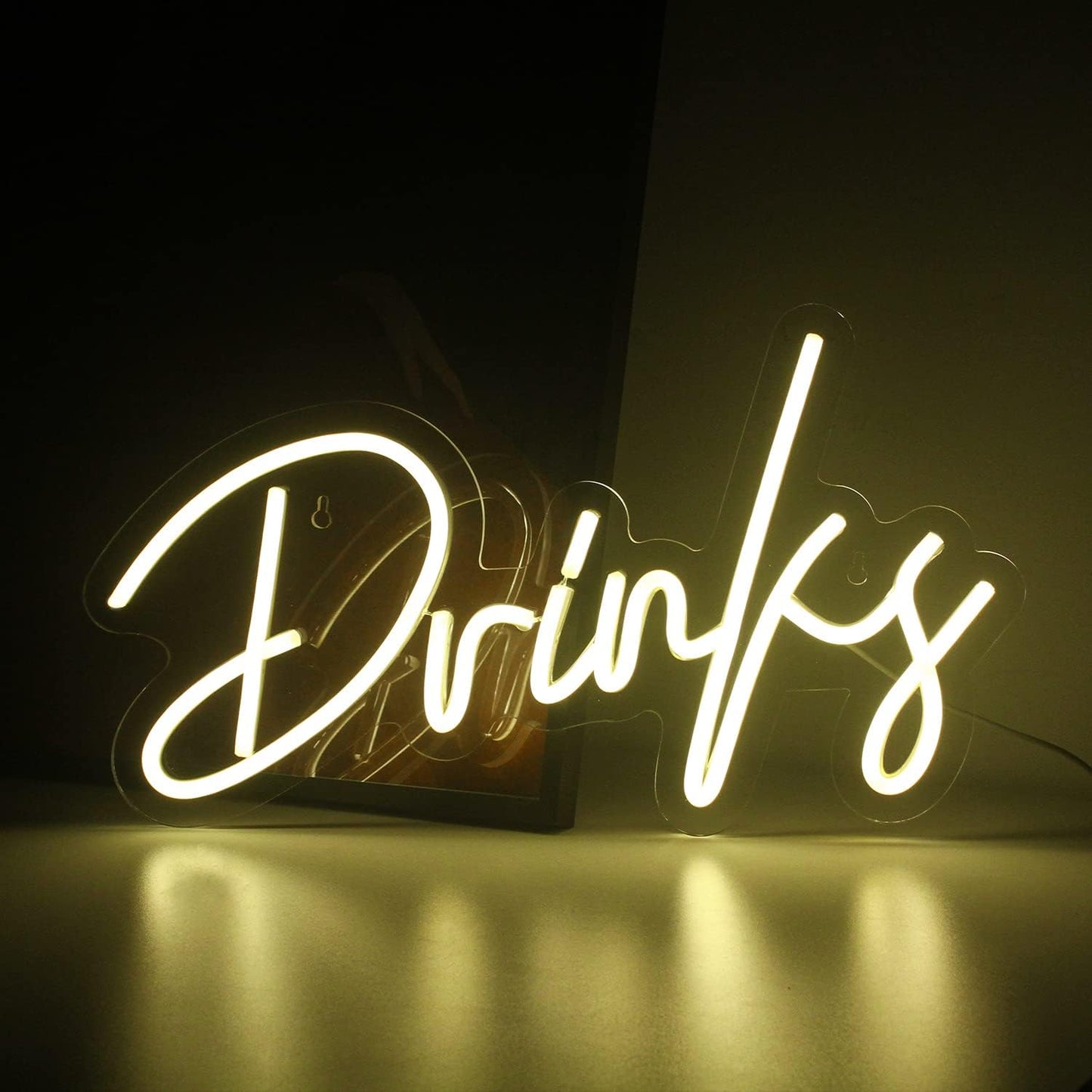 Colorful “Drinks” neon sign with LED lighting – perfect for bar, kitchen, or party wall decoration