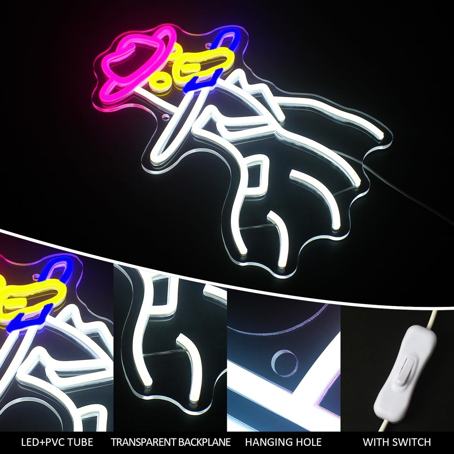 Neon Sign of a Duck with a Hat and Knife – Fun and Quirky LED Decor for Home and Office