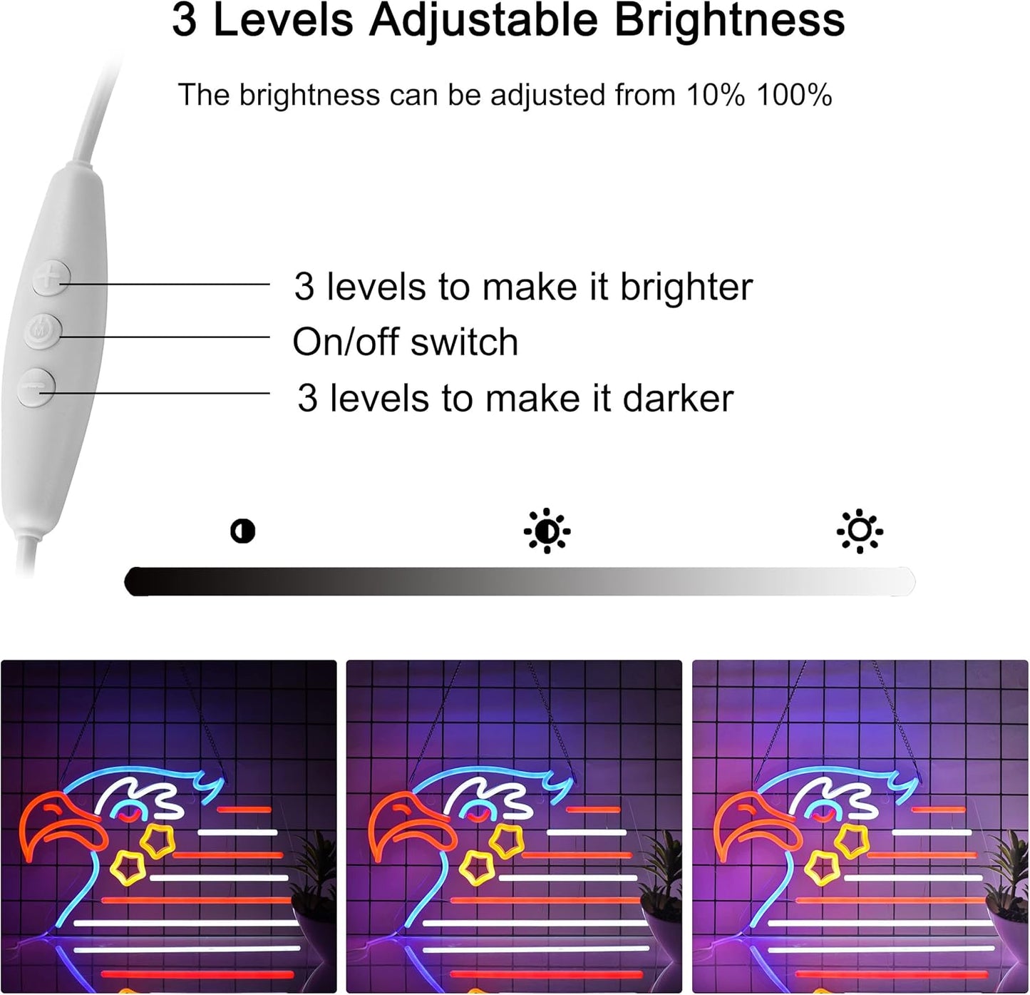 Eagle Neon Sign โ LED Light for Patriotic Home, Office & Event Decor - Deen neon