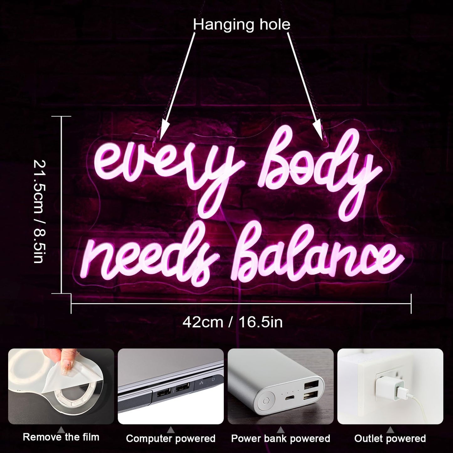 Everybody Needs Balance neon sign wall decor