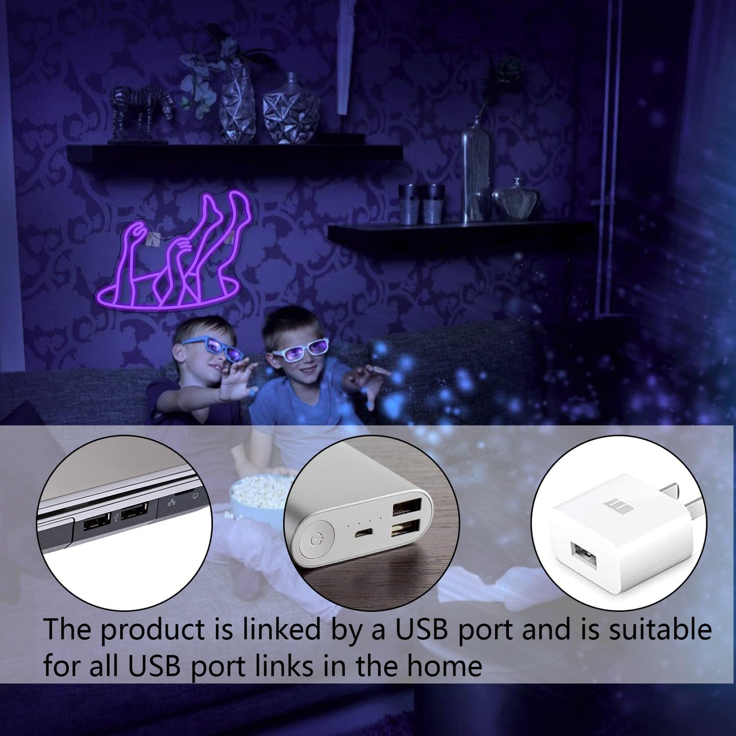 Falling Into Hole Neon Sign - Purple LED Wall Light for Modern Art & Aesthetic Decor - Deen neon