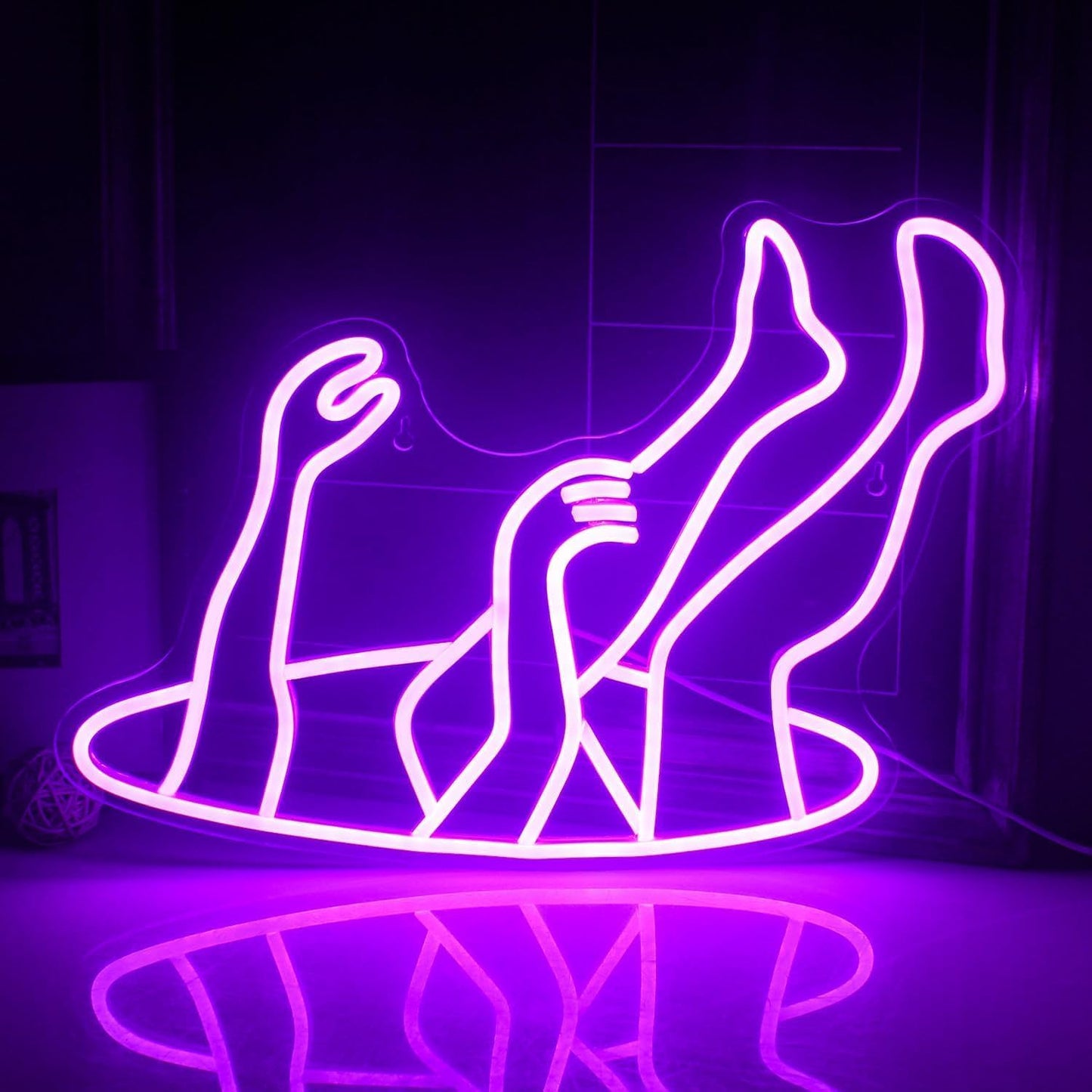 Falling Into Hole Neon Sign - Purple LED Wall Light for Modern Art & Aesthetic Decor - Deen neon