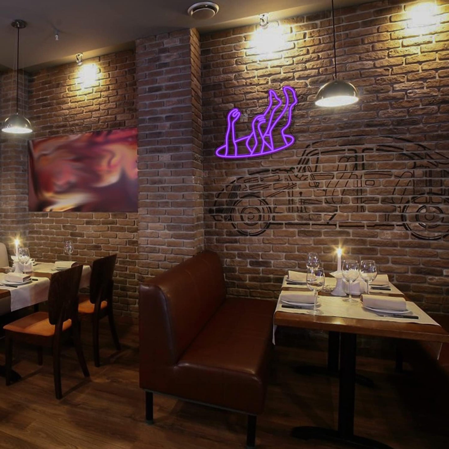 Falling Into Hole Neon Sign - Purple LED Wall Light for Modern Art & Aesthetic Decor - Deen neon