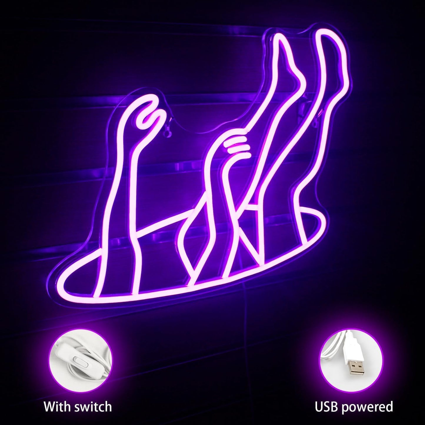 Falling Into Hole Neon Sign - Purple LED Wall Light for Modern Art & Aesthetic Decor - Deen neon