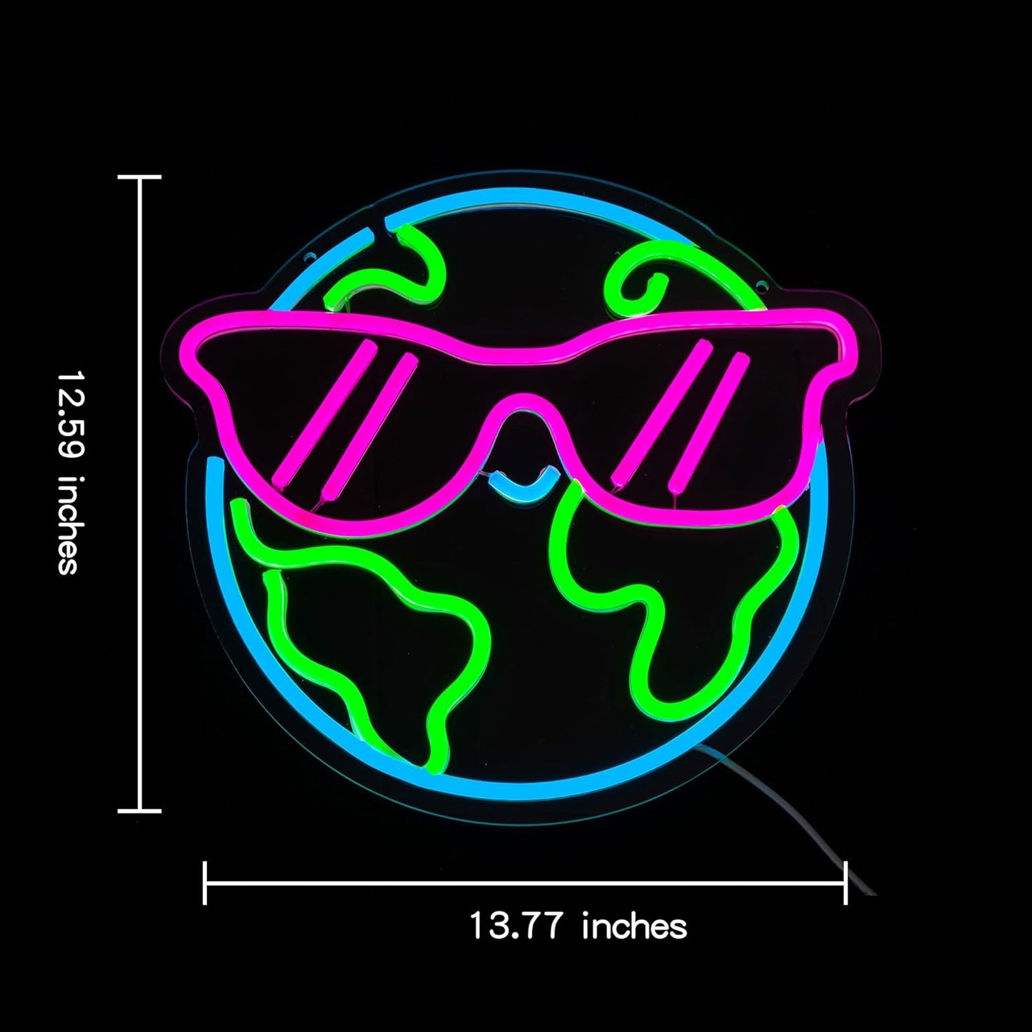 Cute Earth neon light for classrooms, kids’ rooms, and events