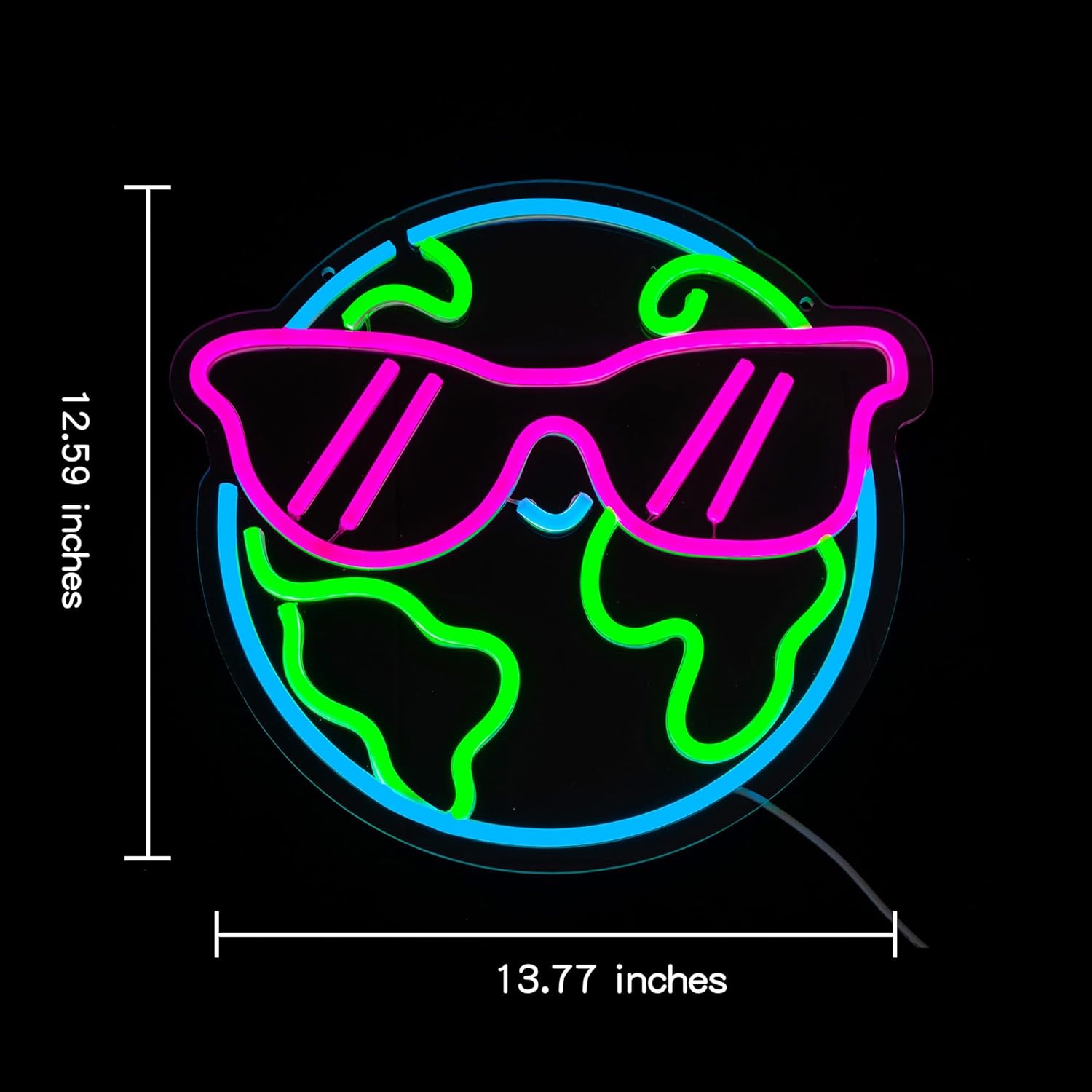 Cute Earth neon light for classrooms, kids’ rooms, and events