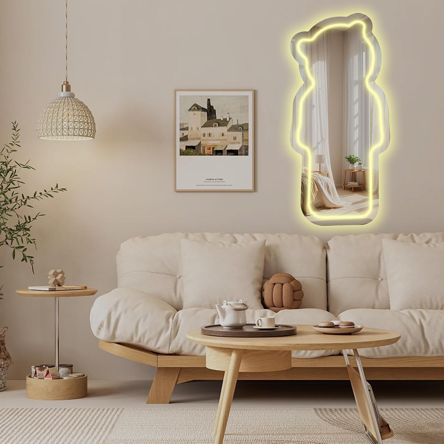 Glowing Bear Neon Mirror Light โ Aesthetic Bedroom & Bathroom Decor - Deen neon