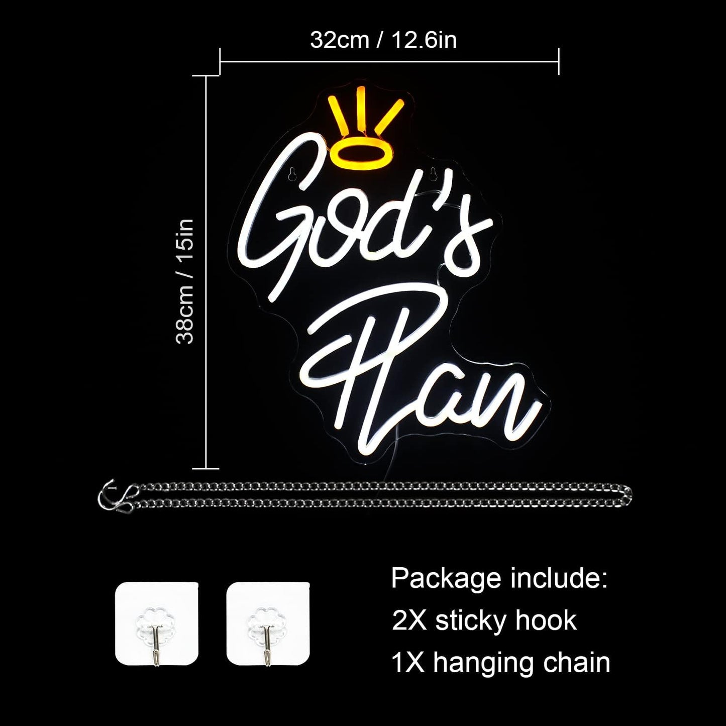 God's Plan Neon Sign – LED Light Wall Decor for Bedroom, Bar & Inspirational Spaces - Deen neon