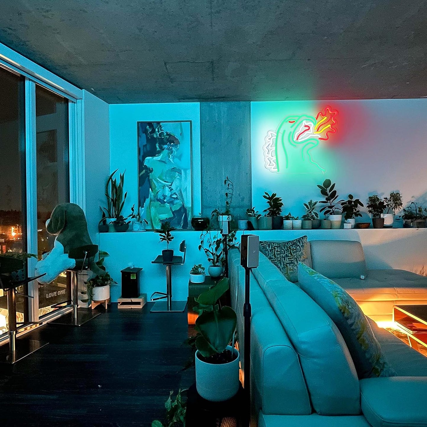 Godzilla Fire Breathing Neon Sign - LED Wall Light for Home Decor, Gaming & Movie Room - Deen neon